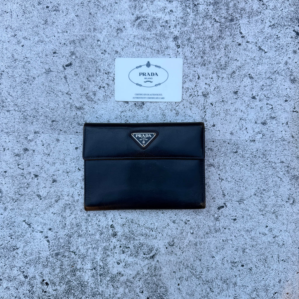 Prada Milano Vintage 1997 Leather Wallet [With Authenticity Certificate Card]