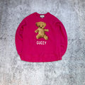 Gucci Pink Guccy Teddy Bear Crewneck Sweatshirt