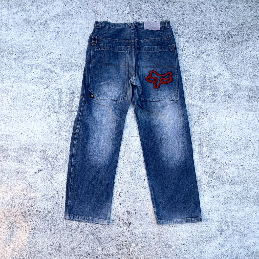Vintage FOX Racing Men’s Baggy Double Knee Denim Jeans [Waist 31]