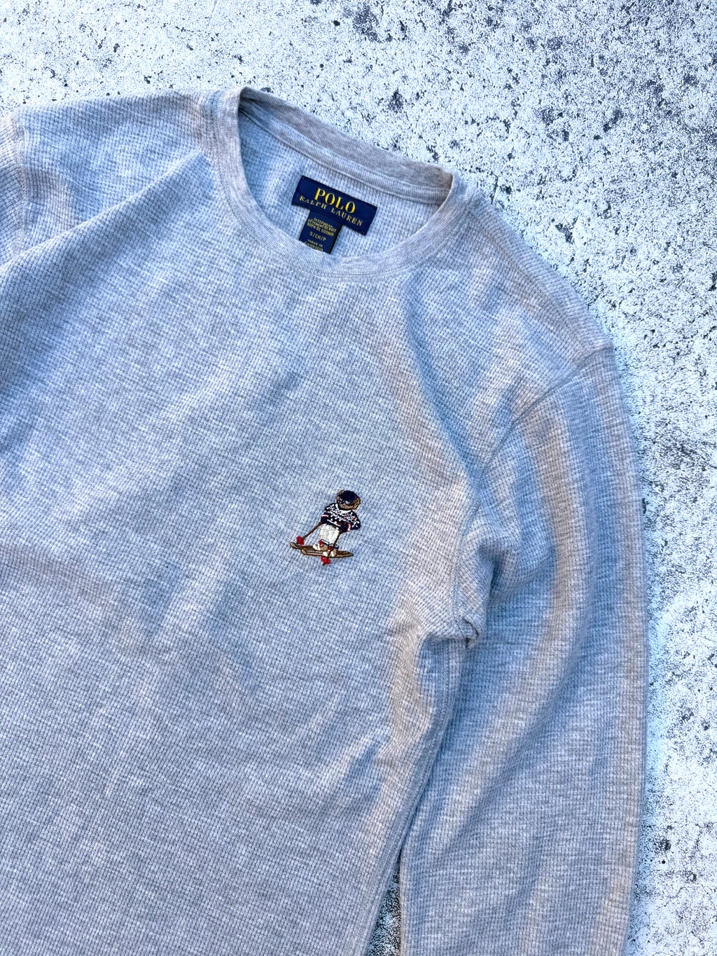 Polo Ralph Lauren Bear Sleepwear Long Sleeve Thermal Shirt [Small]