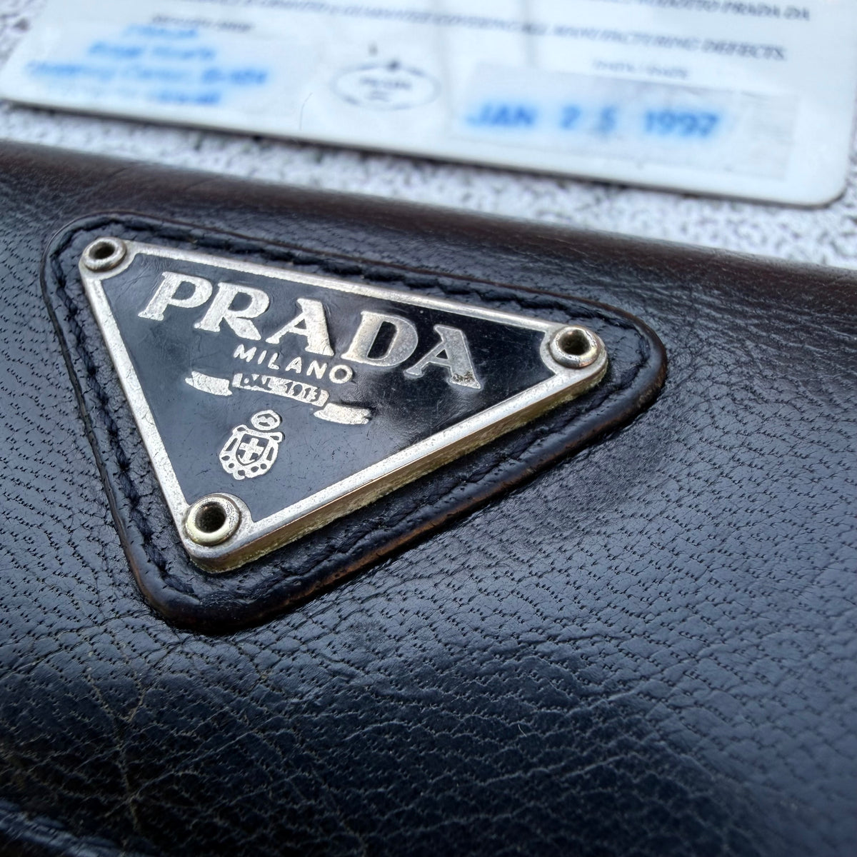 Prada Milano Vintage 1997 Leather Wallet [With Authenticity Certificate Card]