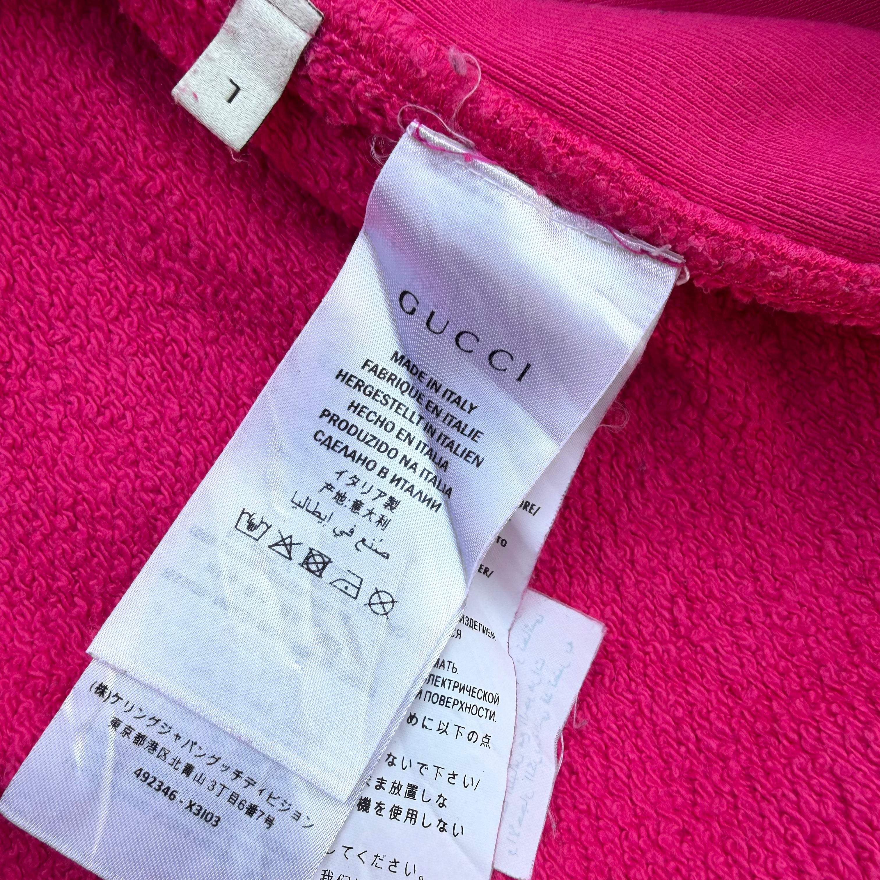 Gucci Pink Guccy Teddy Bear Crewneck Sweatshirt