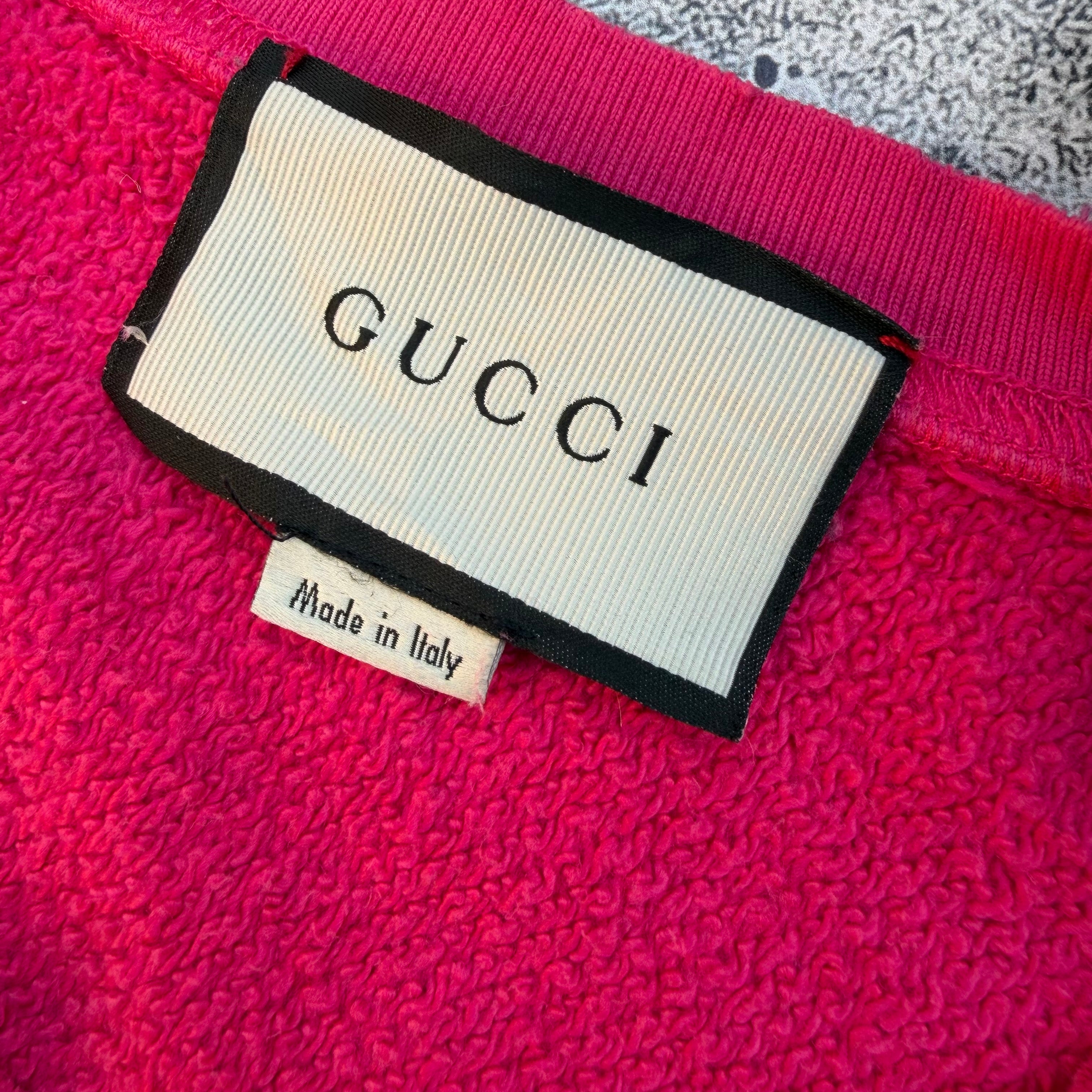 Gucci Pink Guccy Teddy Bear Crewneck Sweatshirt