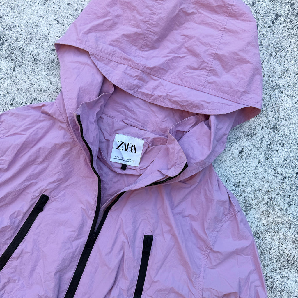 Zara Women's Cropped Nylon Windbreaker Jacket [Medium]