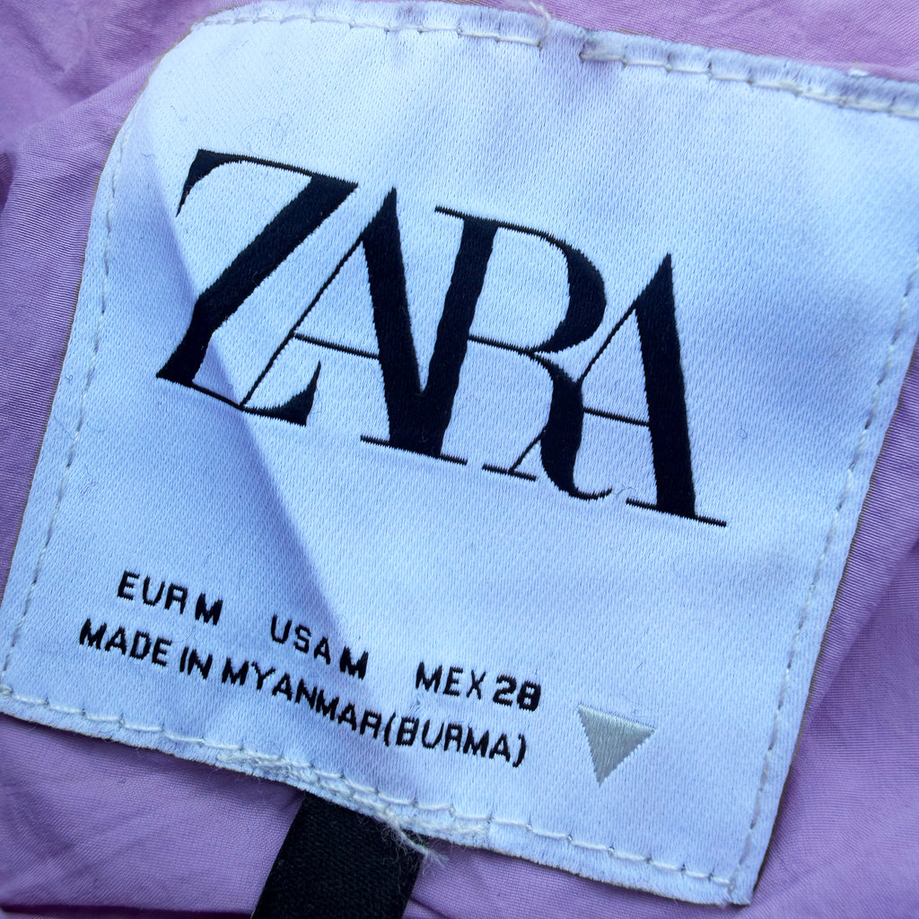 Zara Women's Cropped Nylon Windbreaker Jacket [Medium]