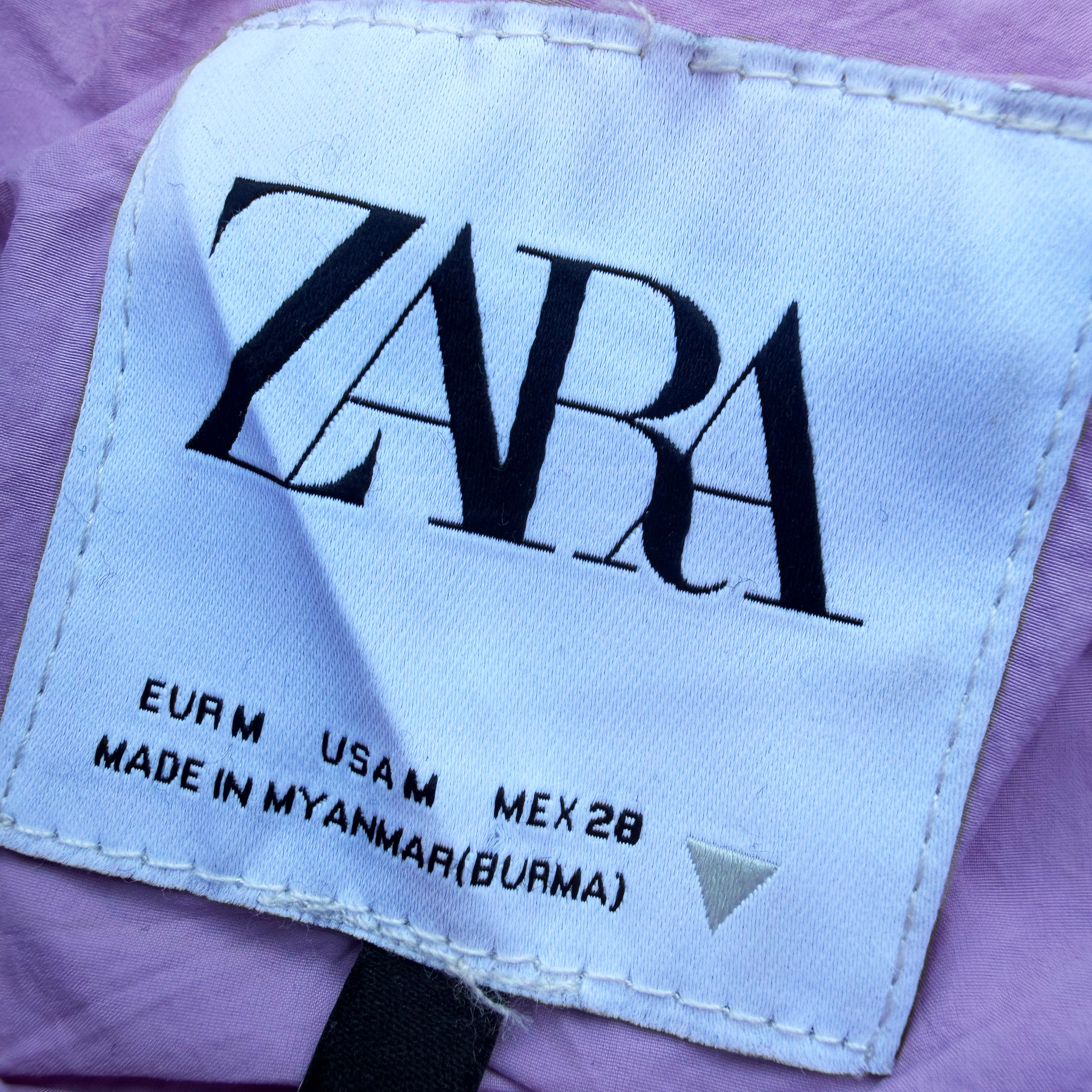 Zara Women's Cropped Nylon Windbreaker Jacket [Medium]