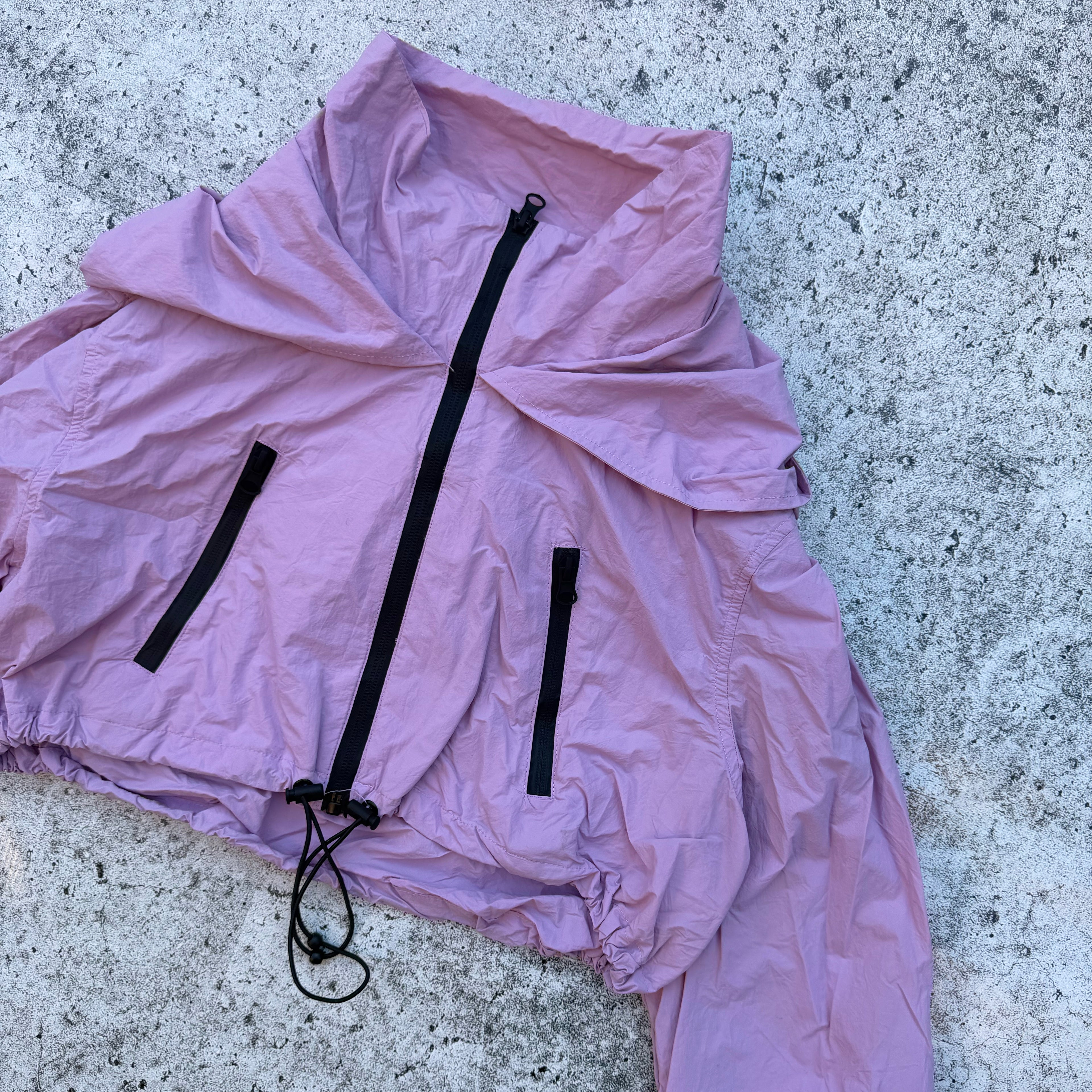 Zara Women's Cropped Nylon Windbreaker Jacket [Medium]