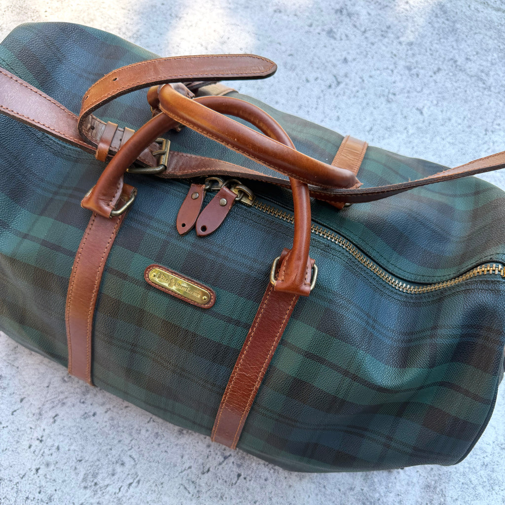 Polo Ralph Lauren 90’s Tartan Plaid Duffle Weekender Bag