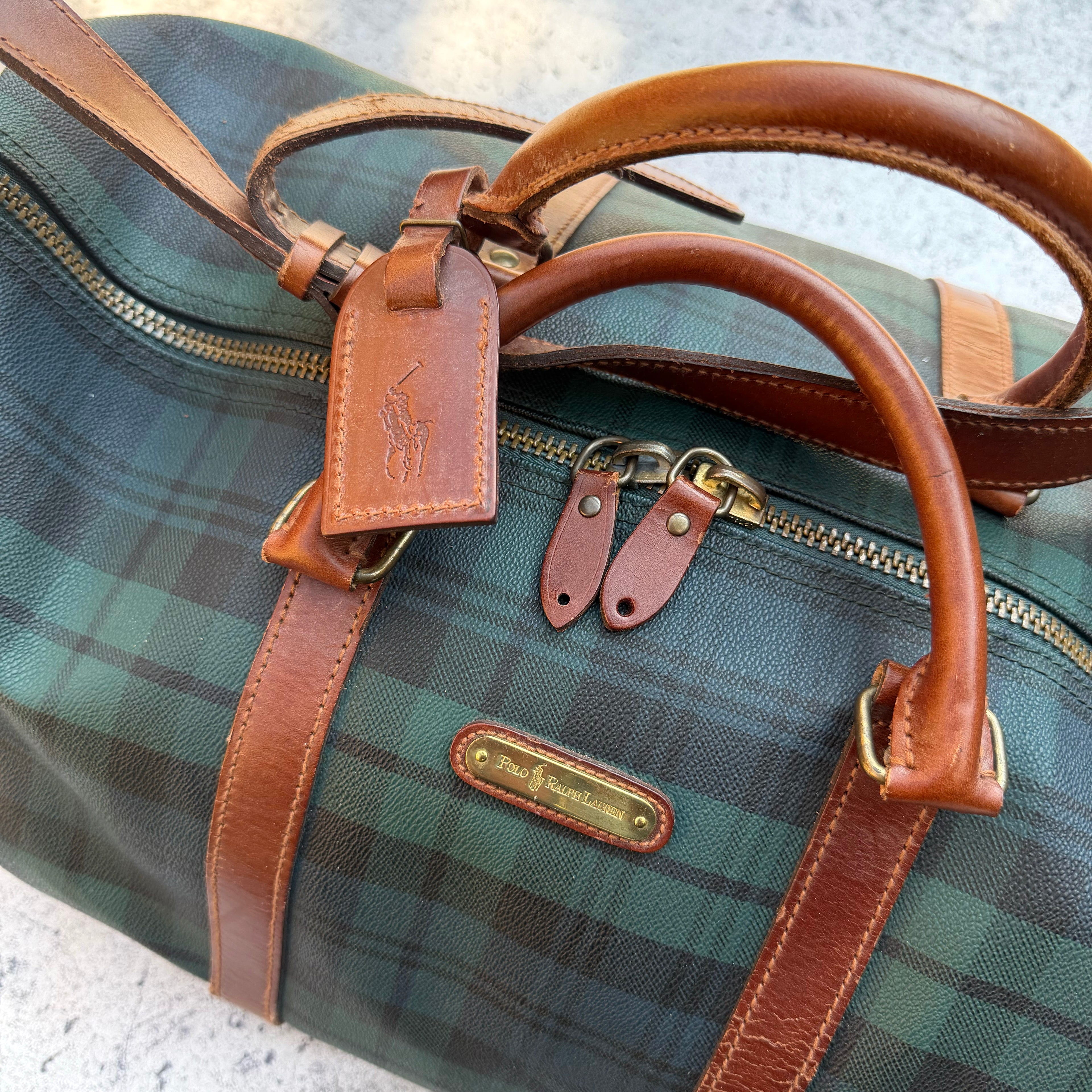 Polo Ralph Lauren 90’s Tartan Plaid Duffle Weekender Bag