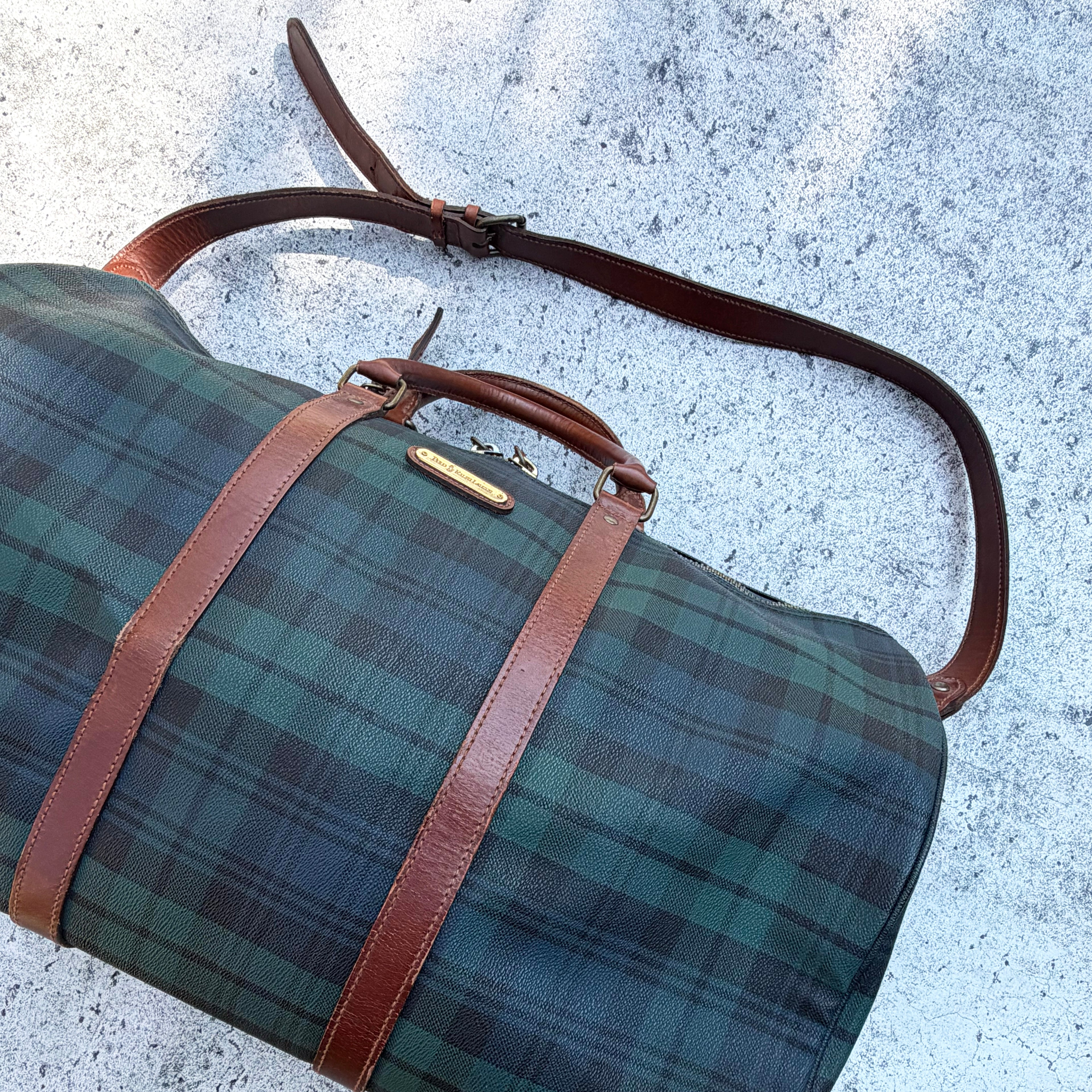 Polo Ralph Lauren 90’s Tartan Plaid Duffle Weekender Bag