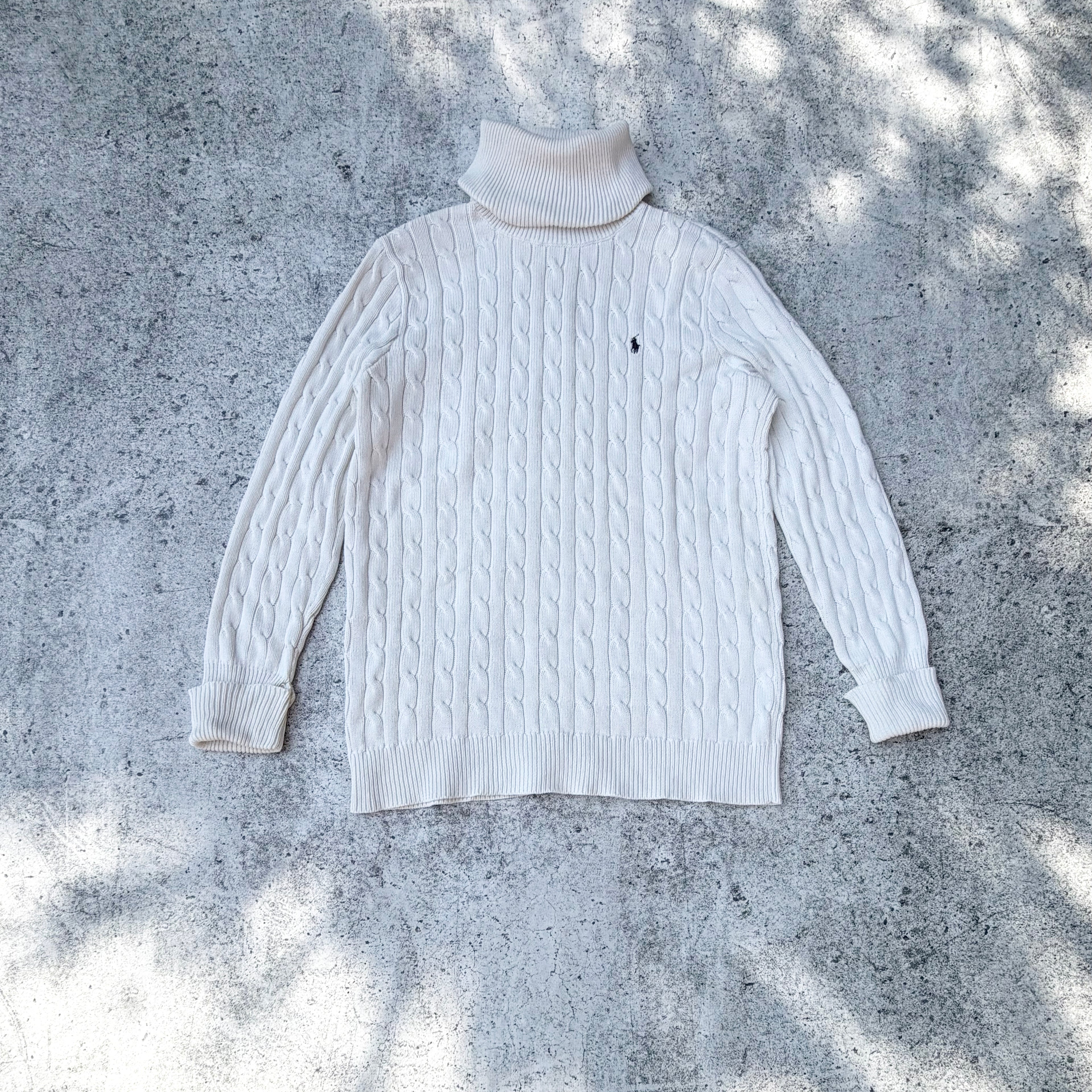 Polo Ralph Lauren Women's Cable Knit Turtle Neck Sweater [XL]