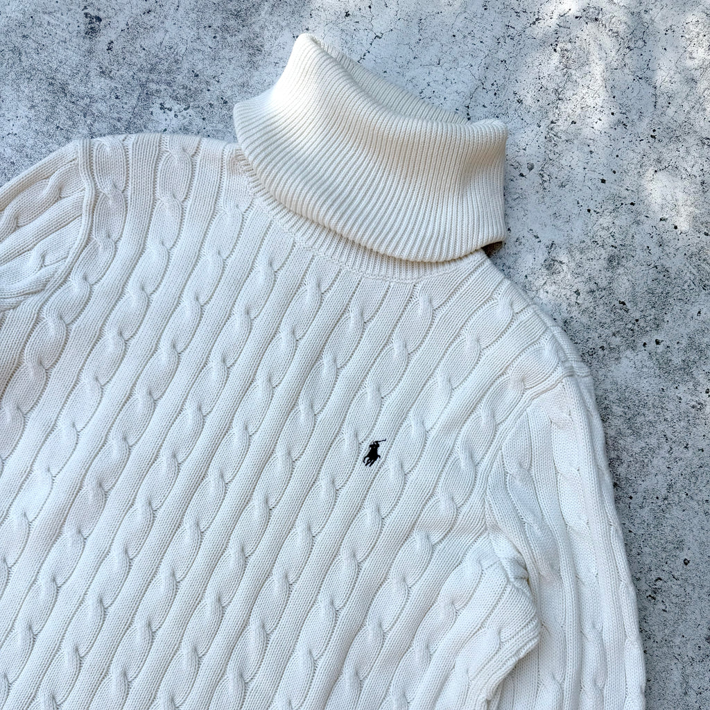 Polo Ralph Lauren Women's Cable Knit Turtle Neck Sweater [XL]
