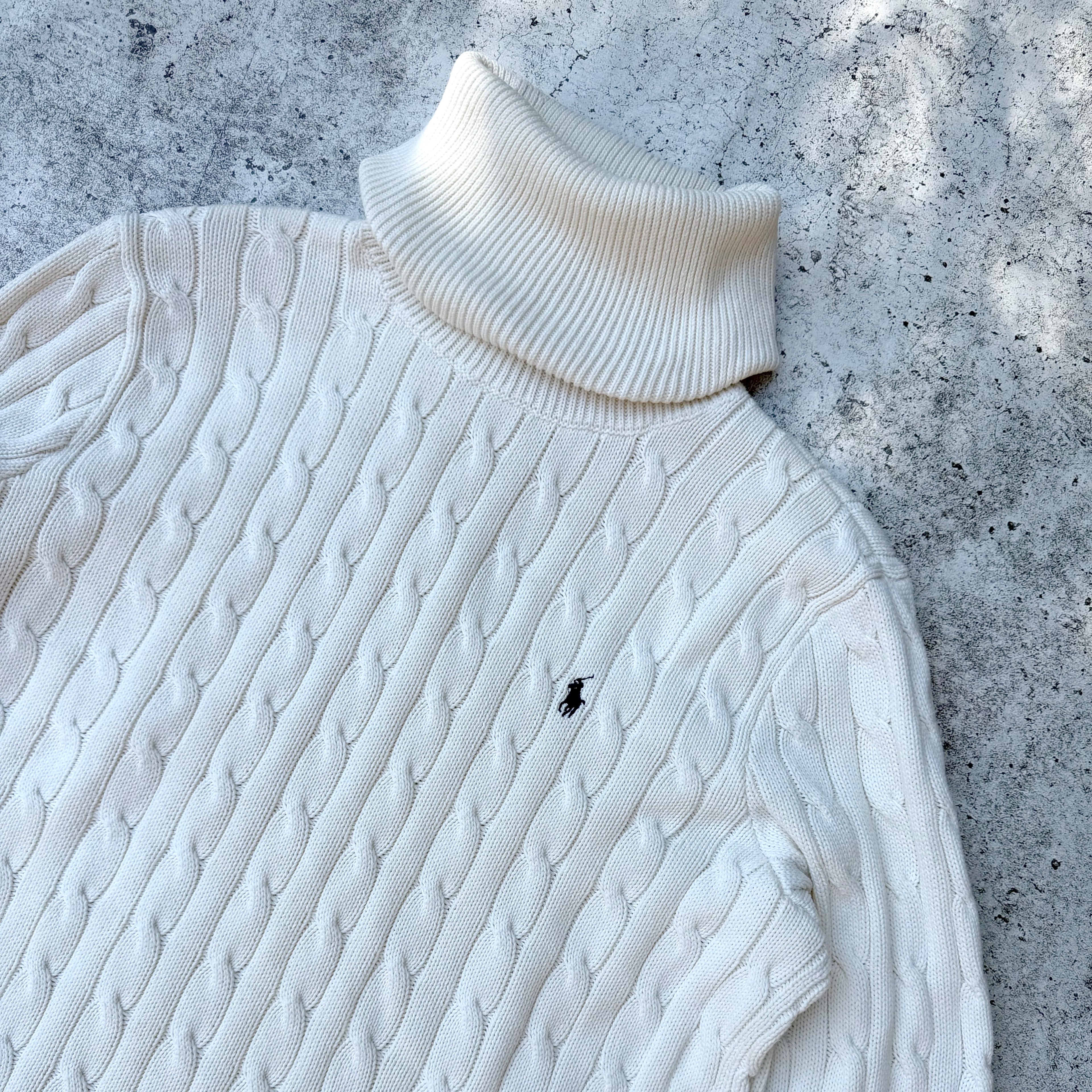 Polo Ralph Lauren Women's Cable Knit Turtle Neck Sweater [XL]