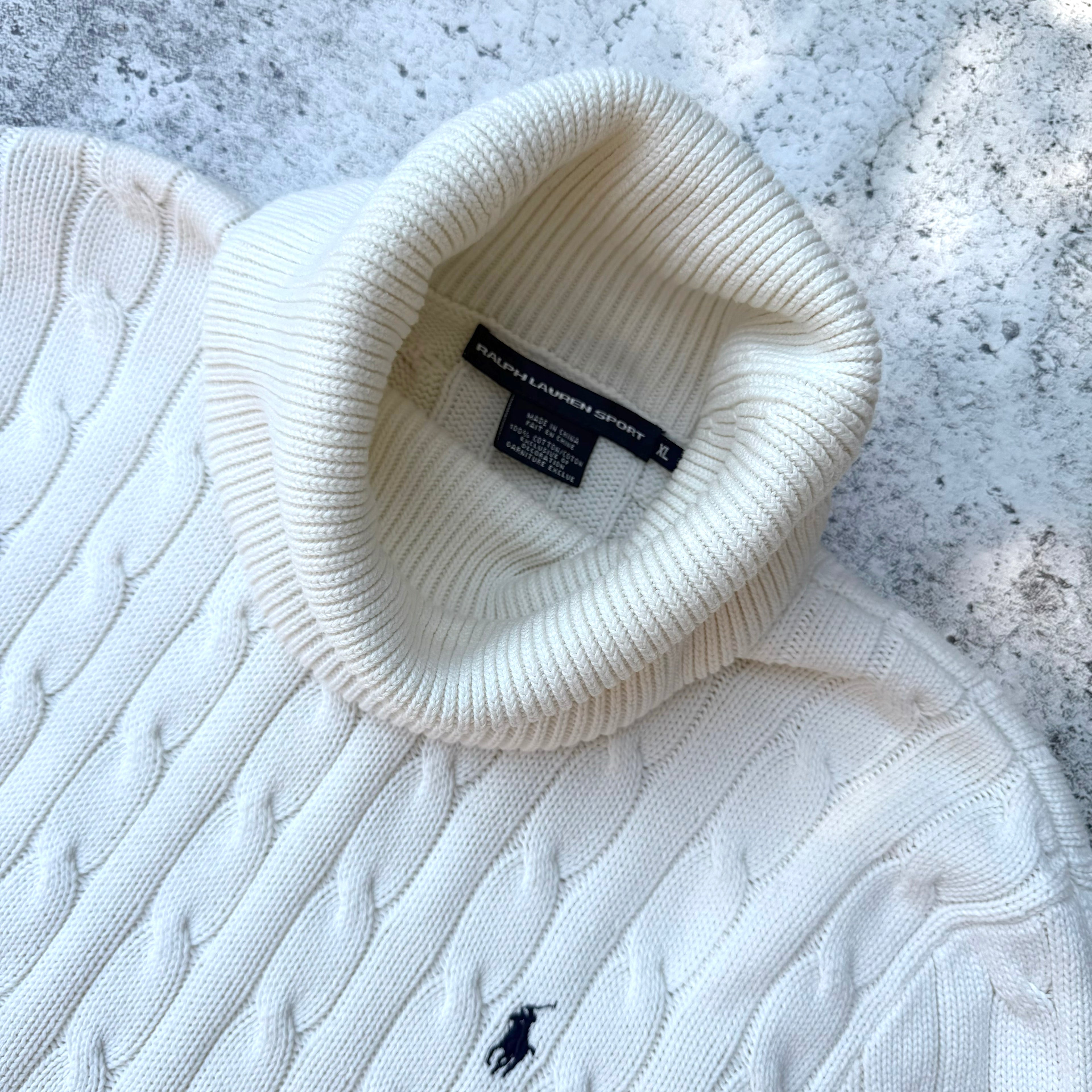 Polo Ralph Lauren Women's Cable Knit Turtle Neck Sweater [XL]