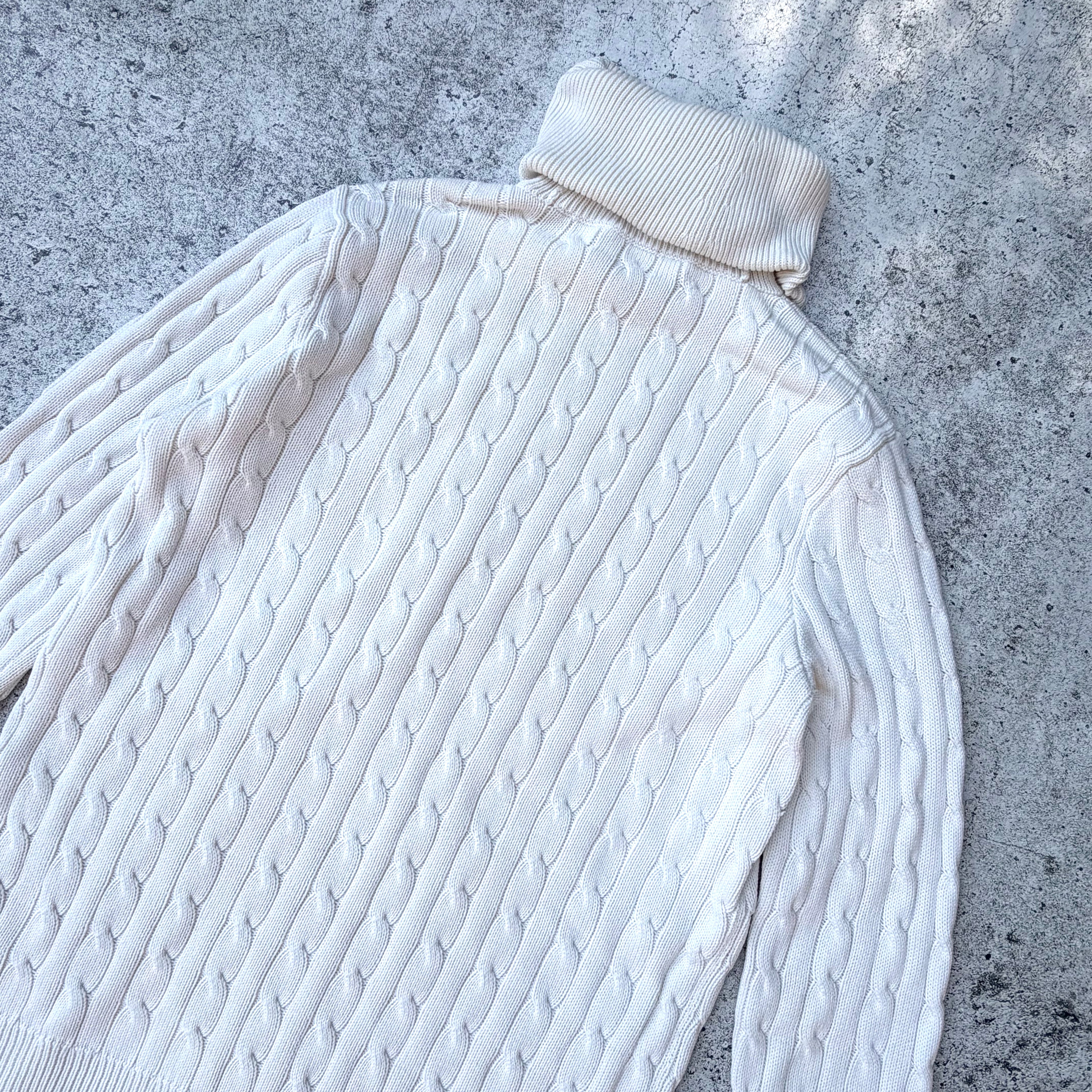 Polo Ralph Lauren Women's Cable Knit Turtle Neck Sweater [XL]
