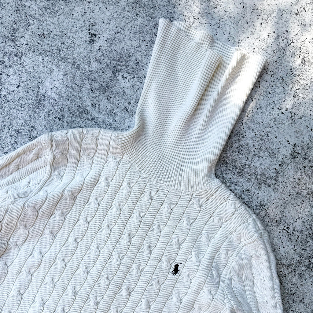 Polo Ralph Lauren Women's Cable Knit Turtle Neck Sweater [XL]