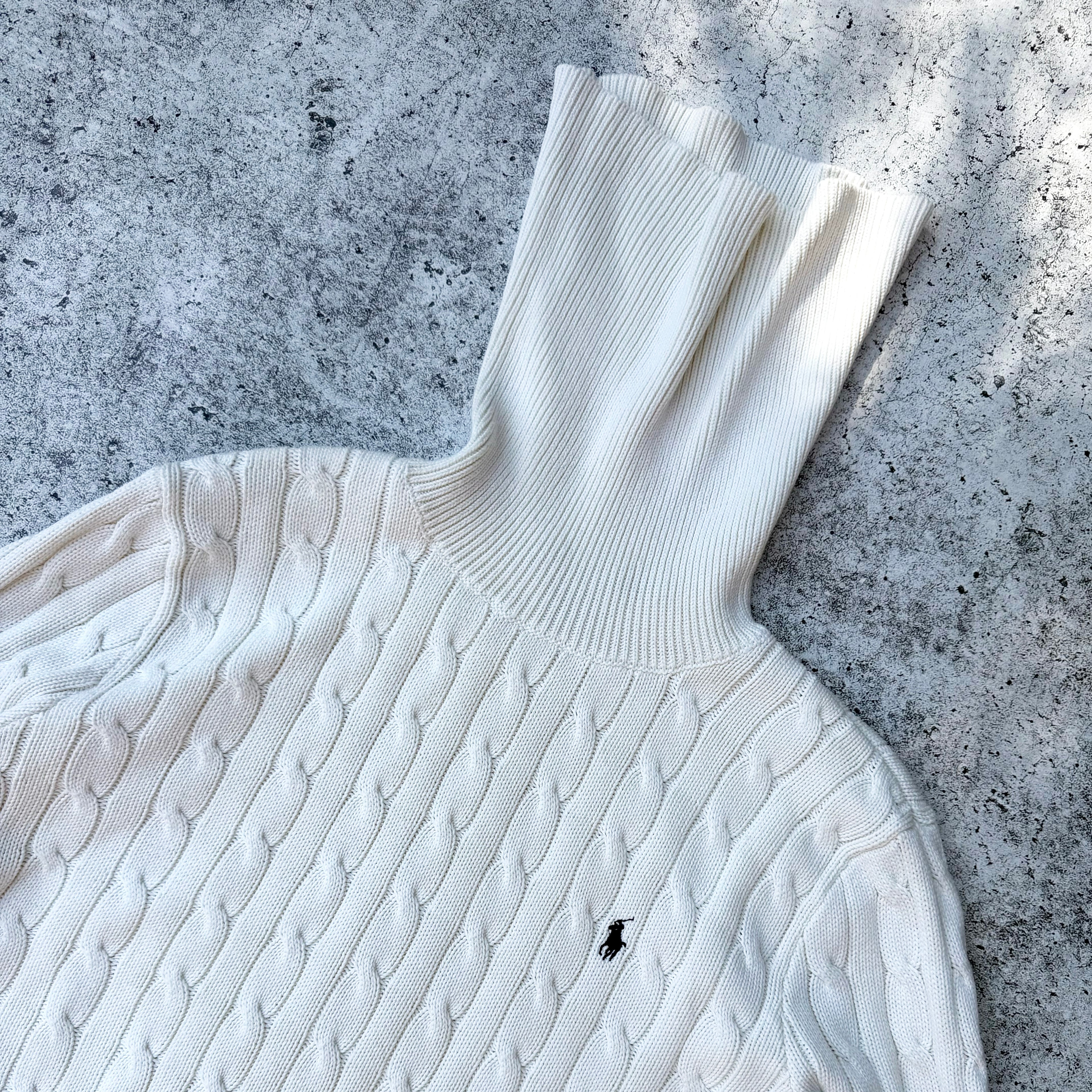 Polo Ralph Lauren Women's Cable Knit Turtle Neck Sweater [XL]