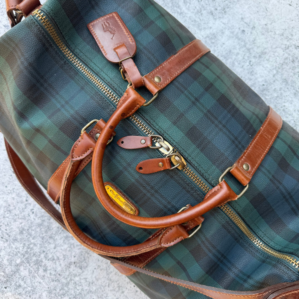 Polo Ralph Lauren 90’s Tartan Plaid Duffle Weekender Bag