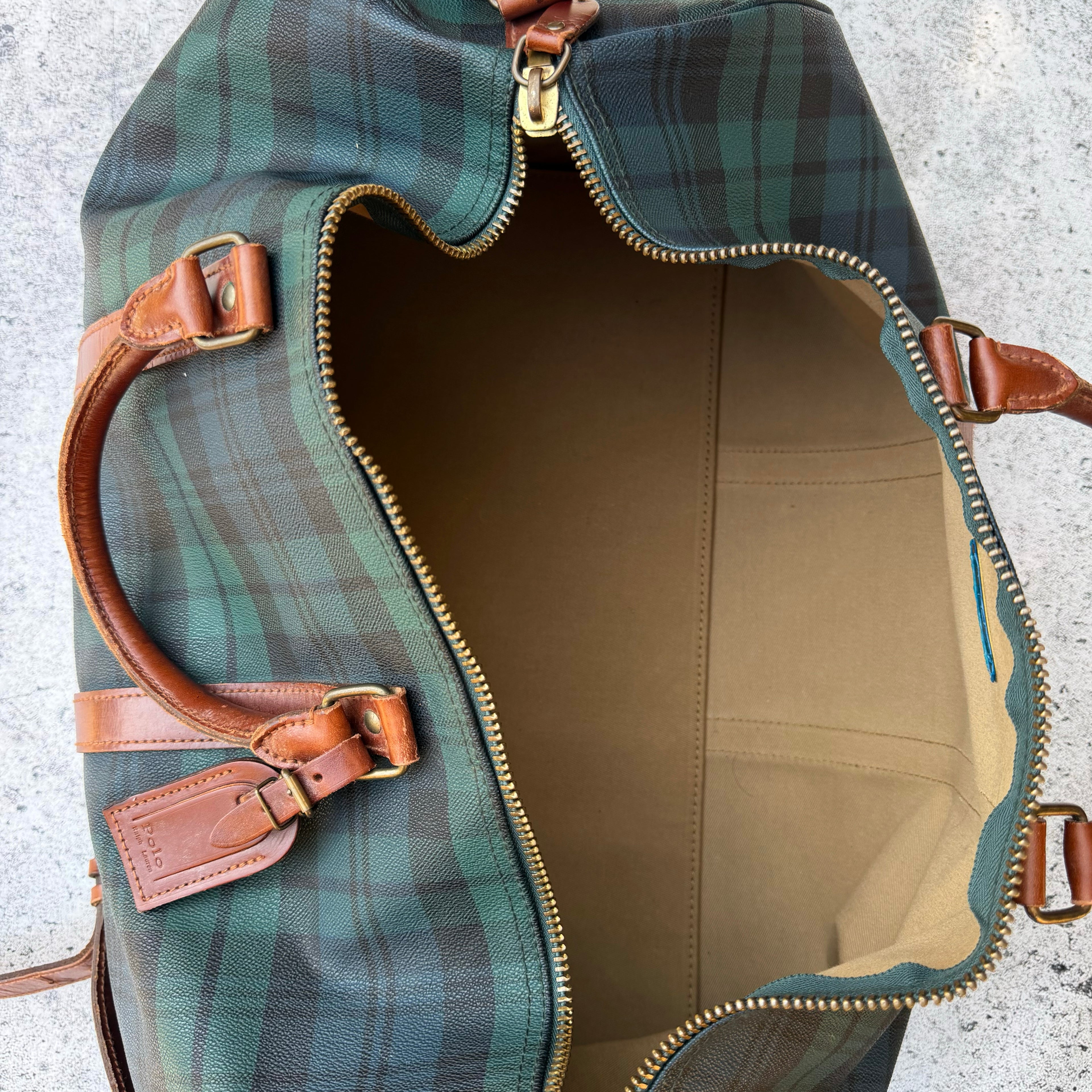 Polo Ralph Lauren 90’s Tartan Plaid Duffle Weekender Bag