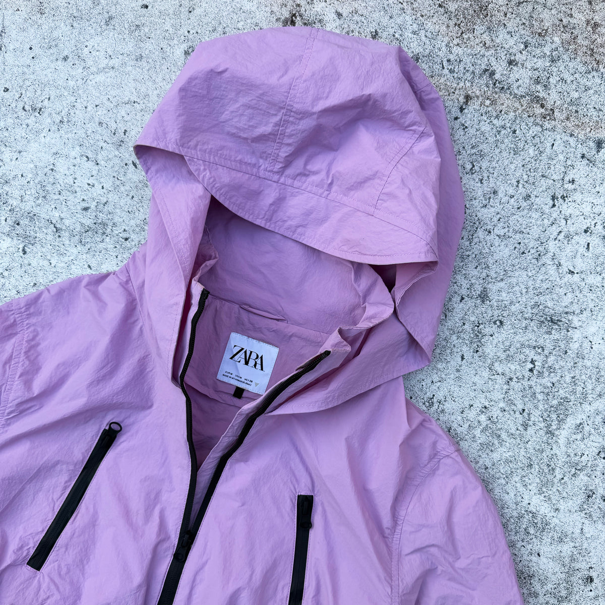 Zara Women's Cropped Nylon Windbreaker Jacket [Medium]