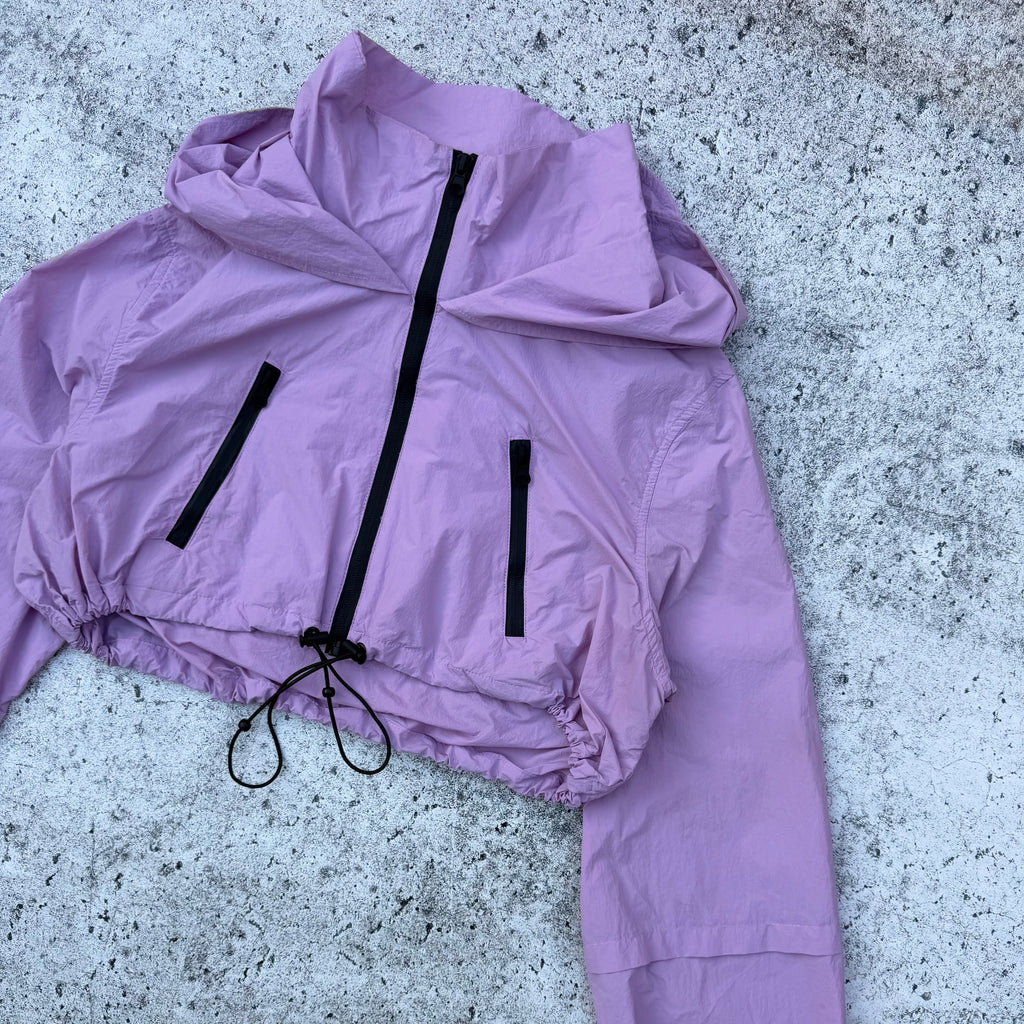 Zara Women's Cropped Nylon Windbreaker Jacket [Medium]