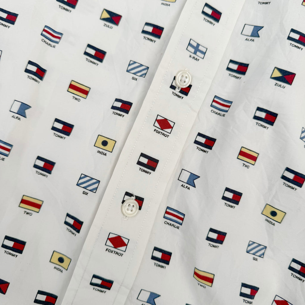 Vintage Tommy Hilfiger All Over Men's Long Sleeve Shirt [XL]