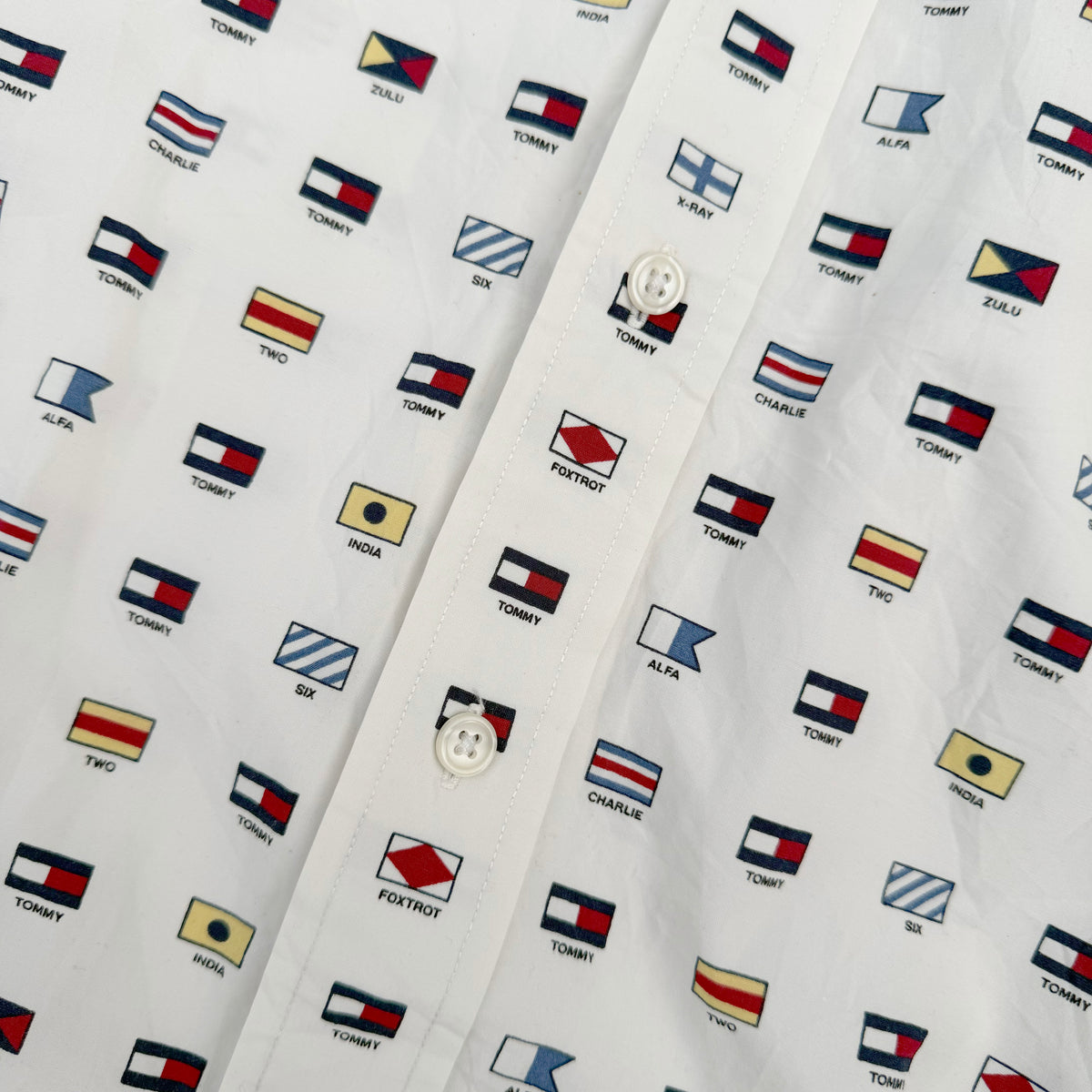 Vintage Tommy Hilfiger All Over Men's Long Sleeve Shirt [XL]