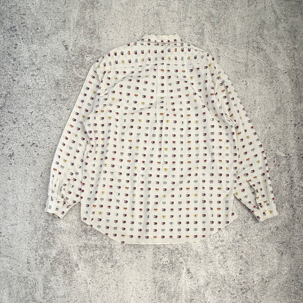Vintage Tommy Hilfiger All Over Men's Long Sleeve Shirt [XL]