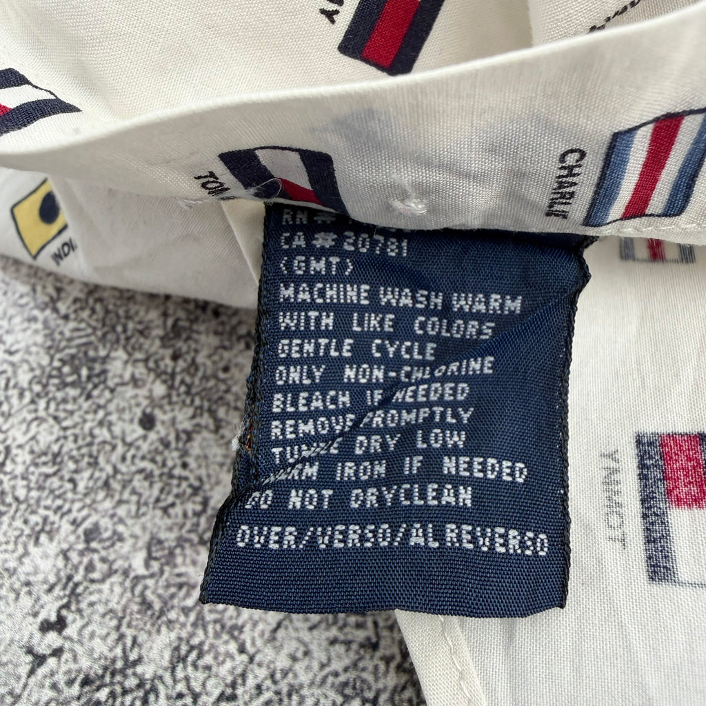 Vintage Tommy Hilfiger All Over Men's Long Sleeve Shirt [XL]