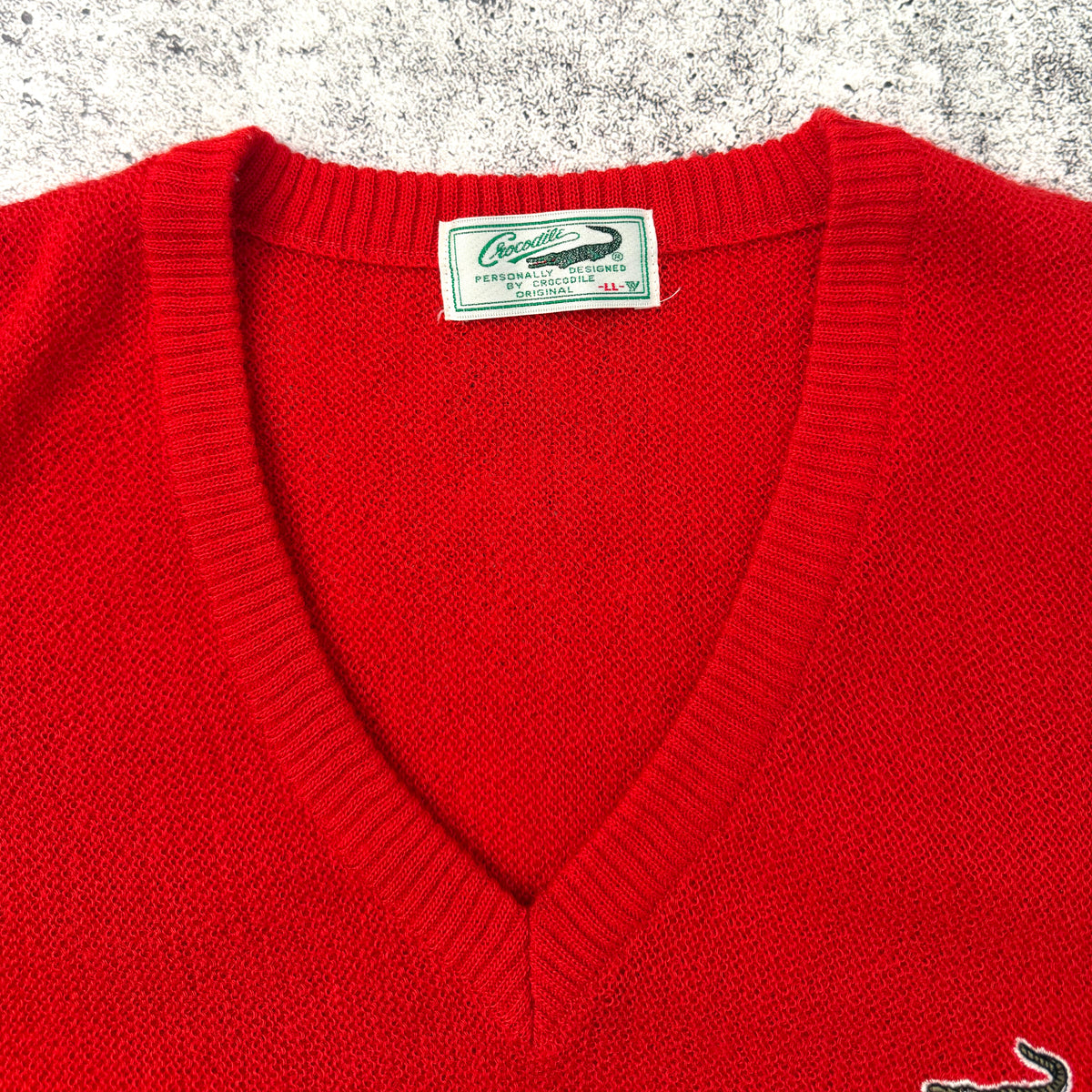Vintage Crocodile 80s Men's Wool Knit Vest | Japan [Medium]
