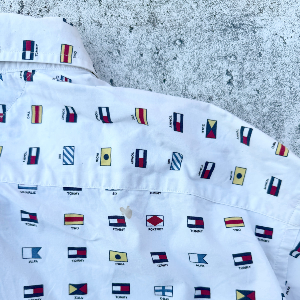 Vintage Tommy Hilfiger All Over Men's Long Sleeve Shirt [XL]