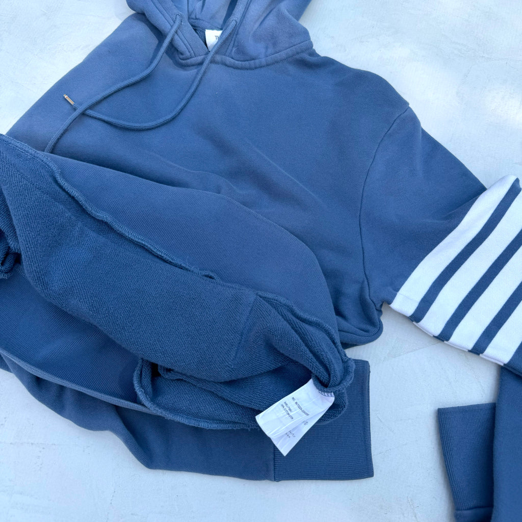 Thom Browne 4-Bar Stripe Logo-Patch Men's Hoodie [Medium]