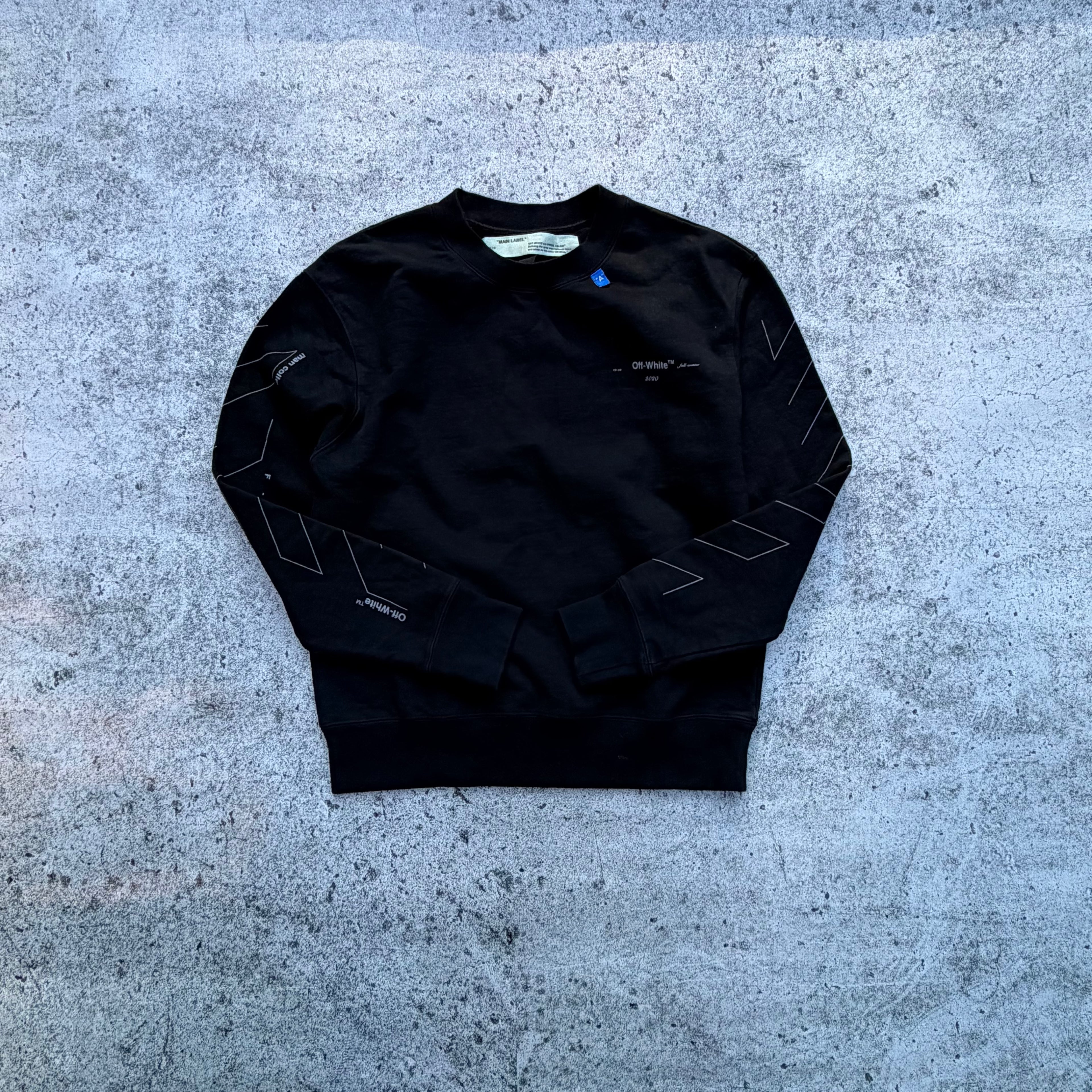 Off White Unfinished Arrow 3M Crewneck Sweater