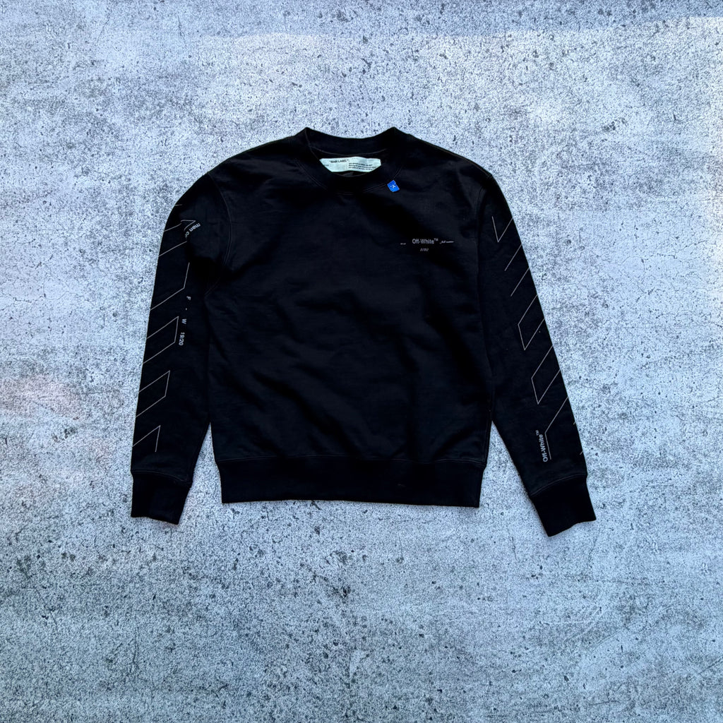 Off White Unfinished Arrow 3M Crewneck Sweater