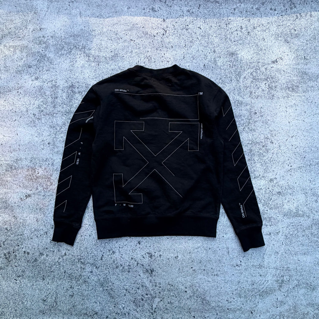 Off White Unfinished Arrow 3M Crewneck Sweater