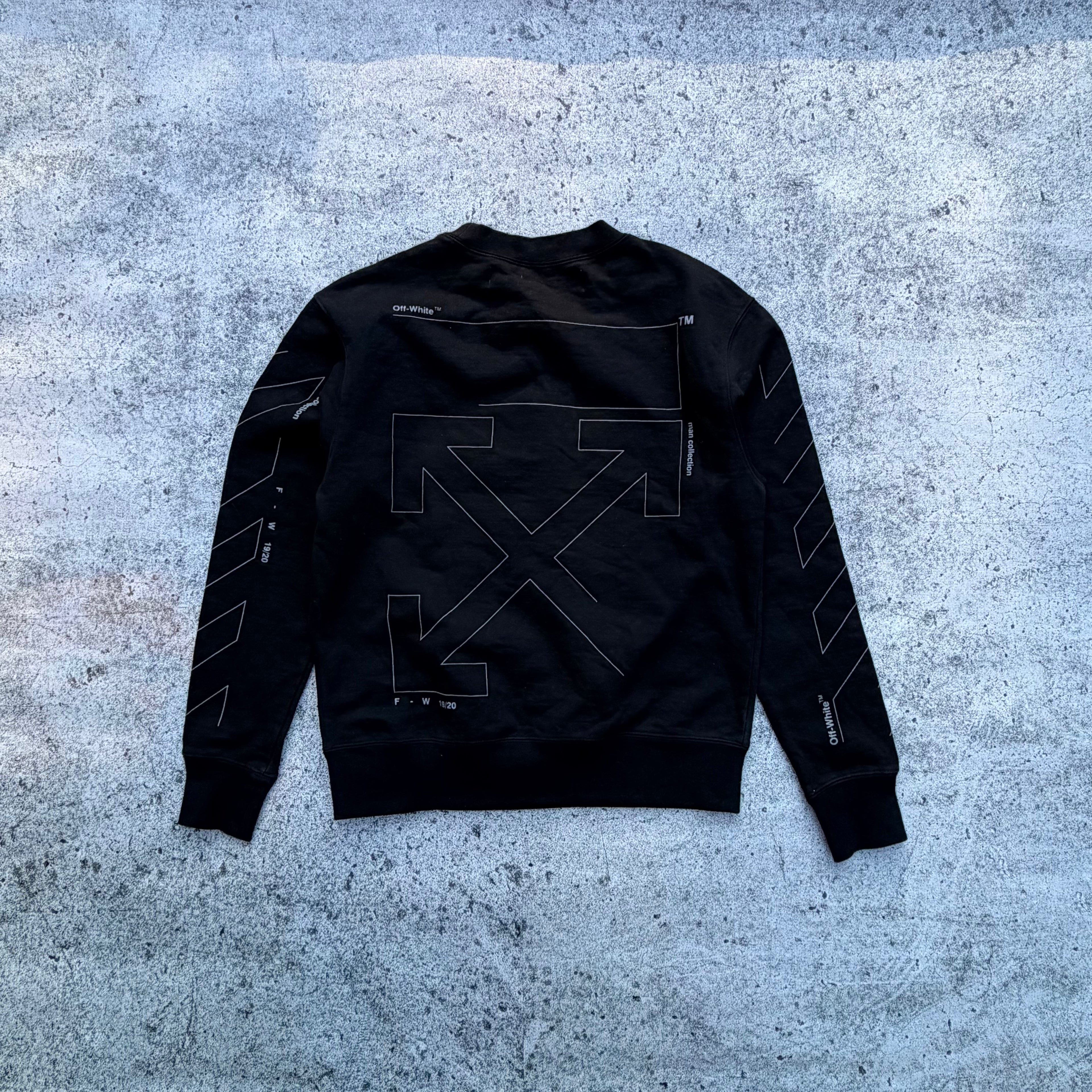 Off White Unfinished Arrow 3M Crewneck Sweater