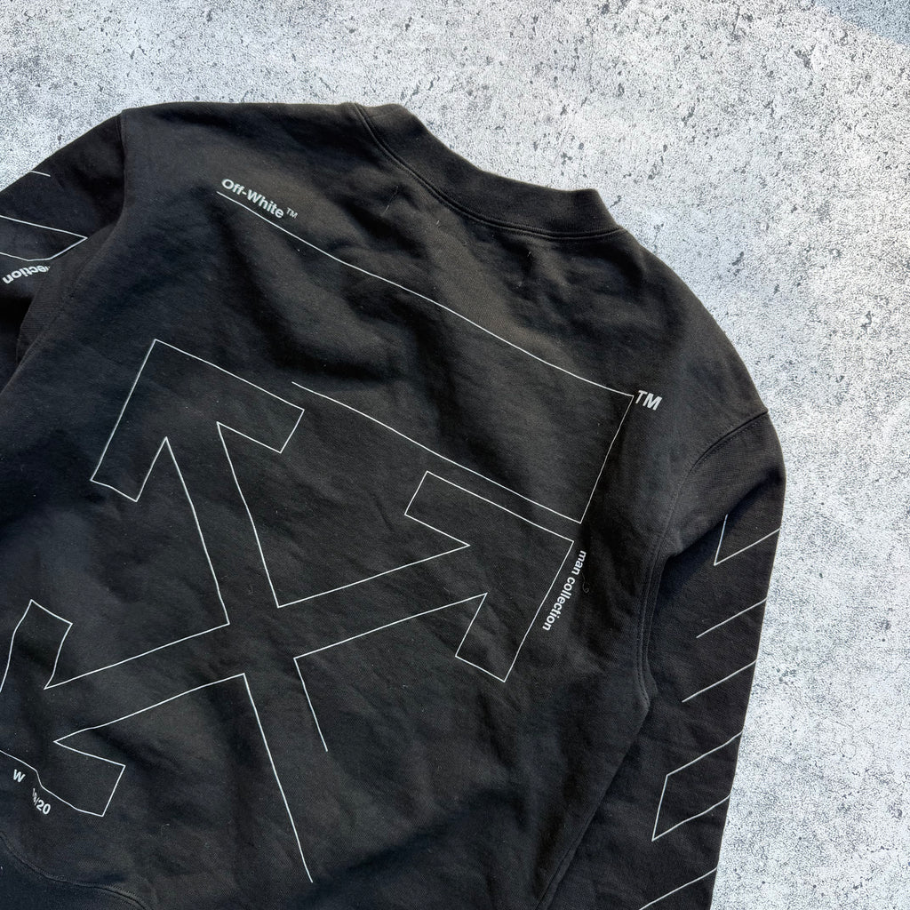 Off White Unfinished Arrow 3M Crewneck Sweater