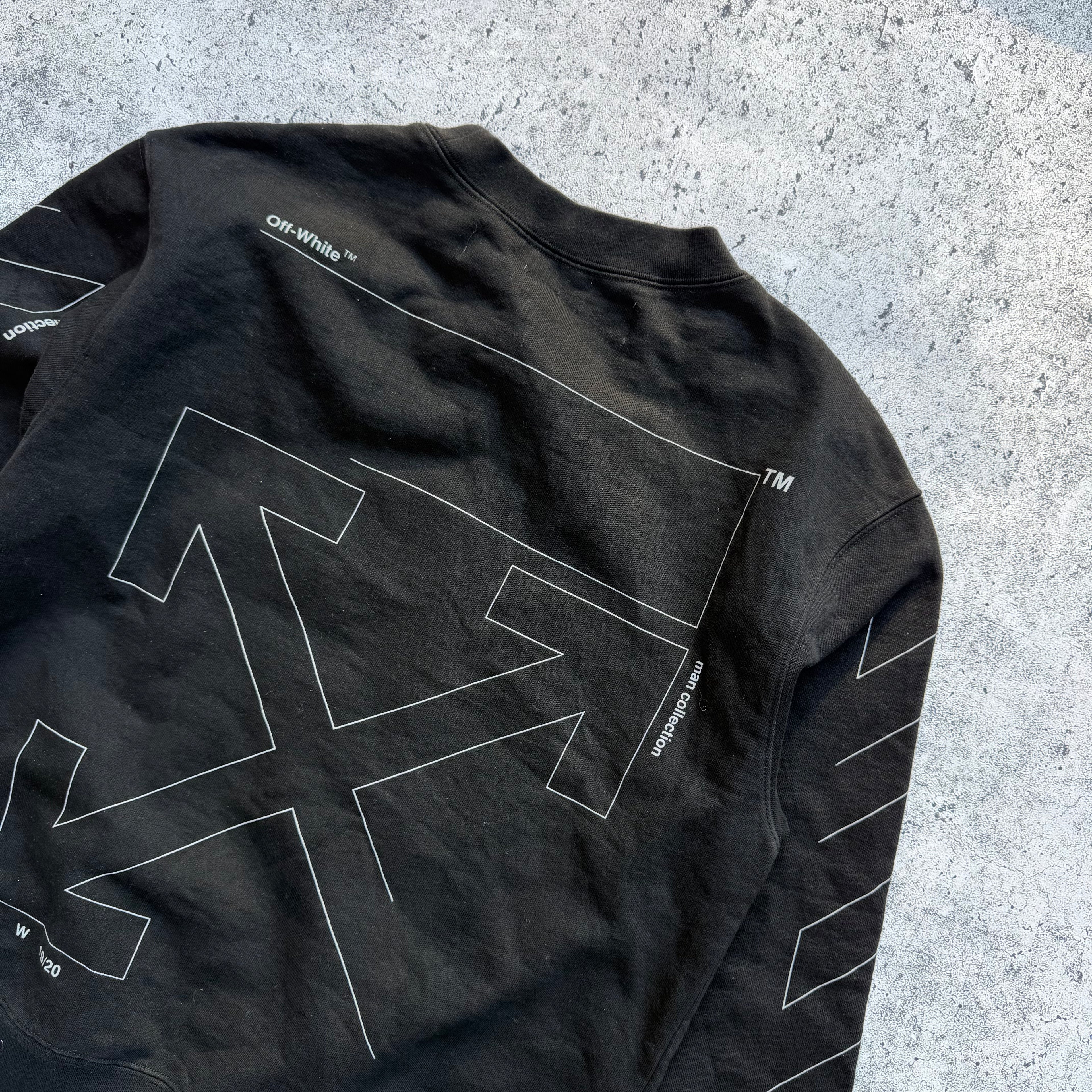 Off White Unfinished Arrow 3M Crewneck Sweater