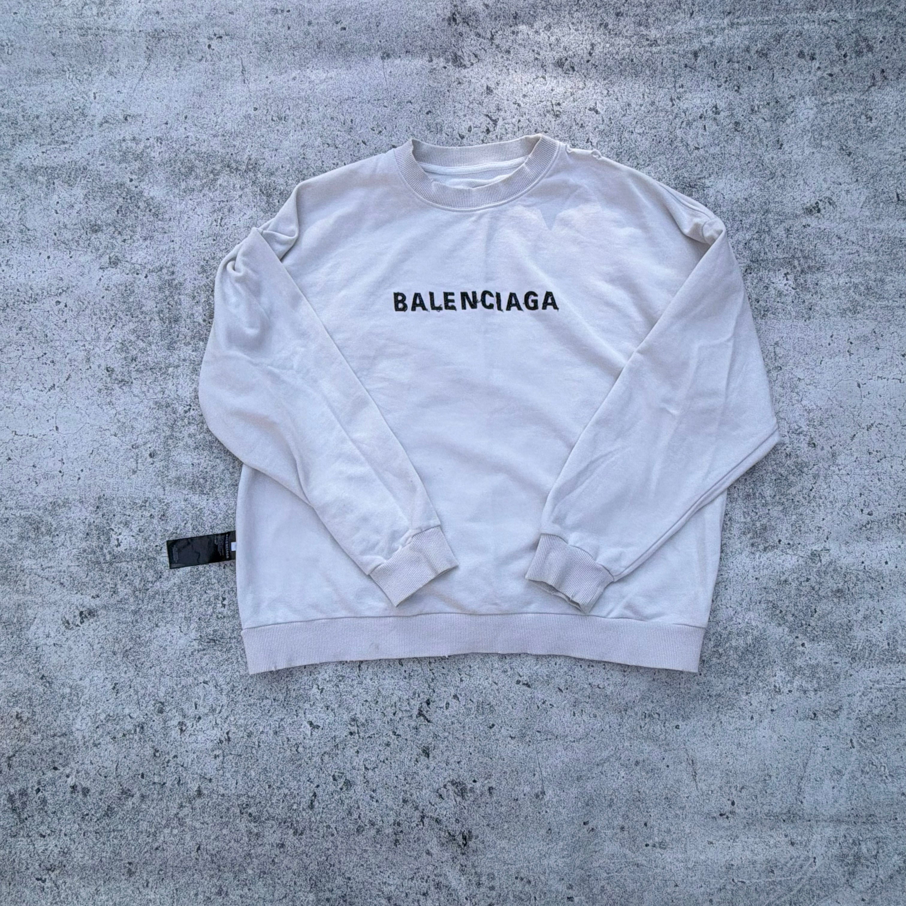 Balenciaga Distressed Reverse Crewneck Sweater