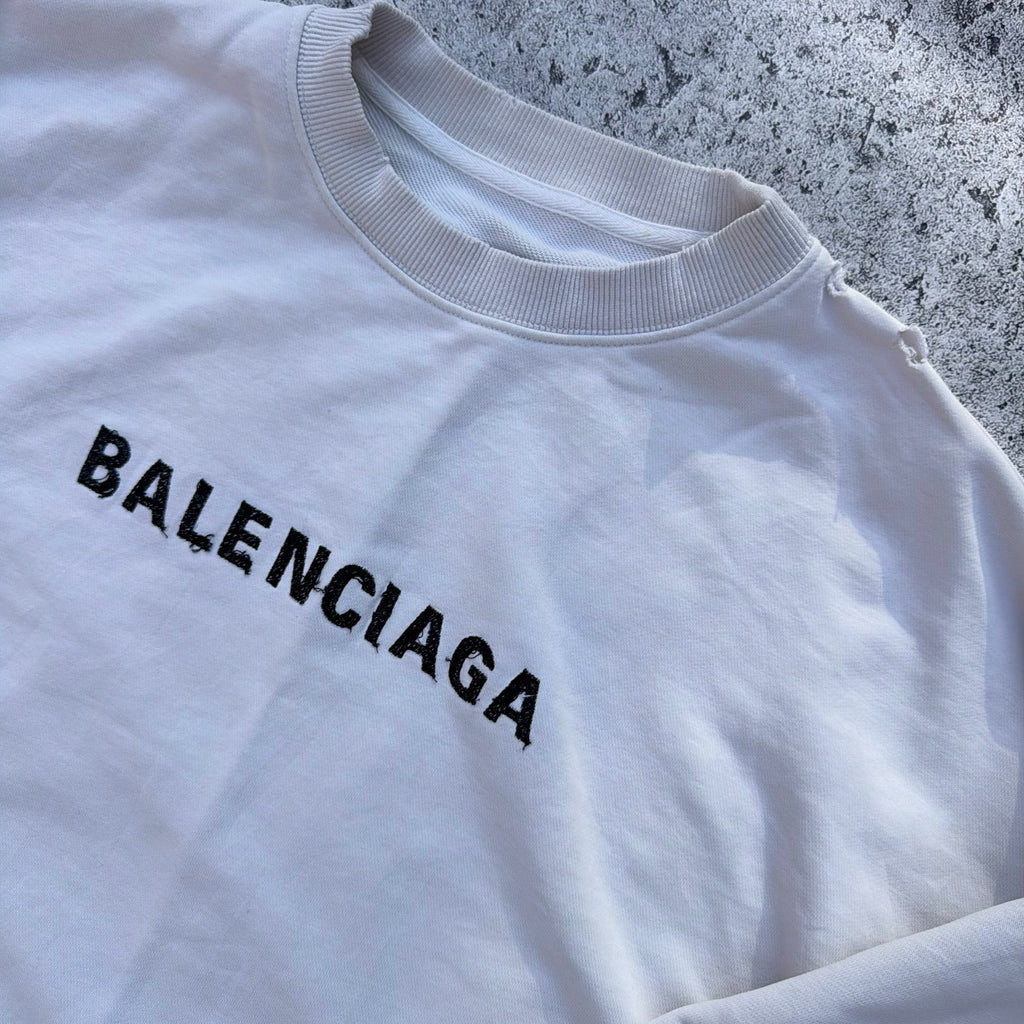 Balenciaga Distressed Reverse Crewneck Sweater