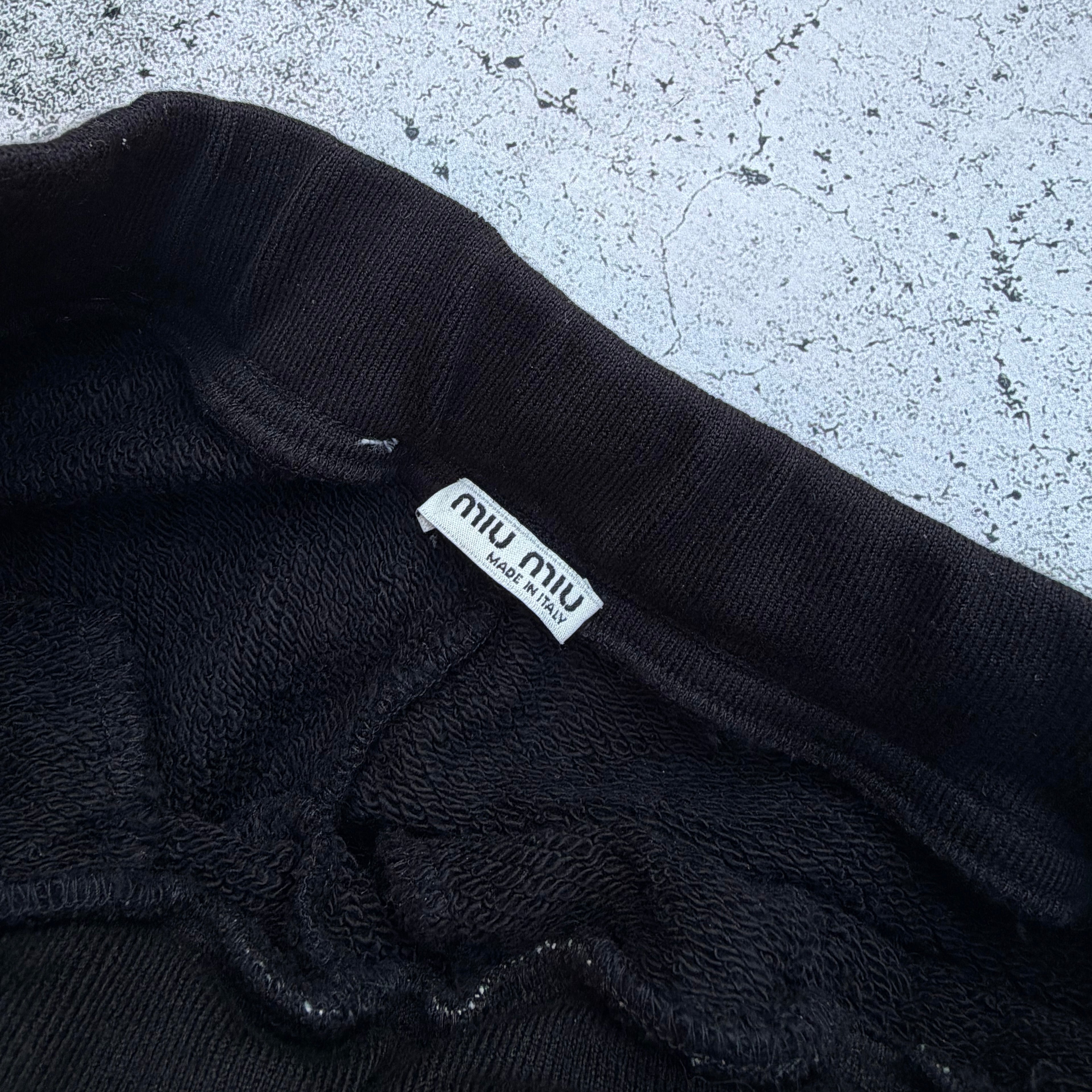 Miu Miu Black Sequin Trim Women's Track Pants