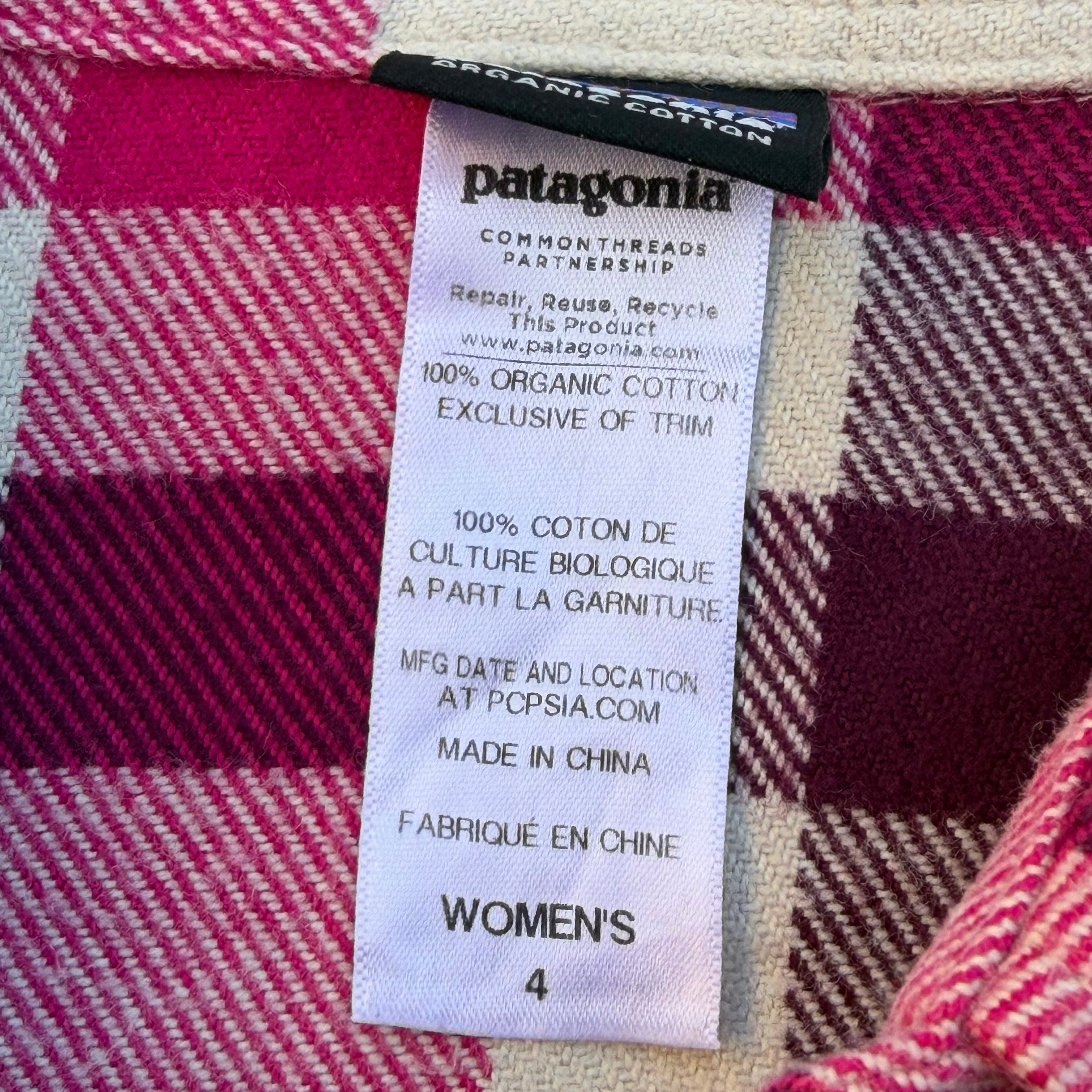 Patagonia Fjord Flannel Women’s Organic Cotton Long Sleeve Shirt [Small]