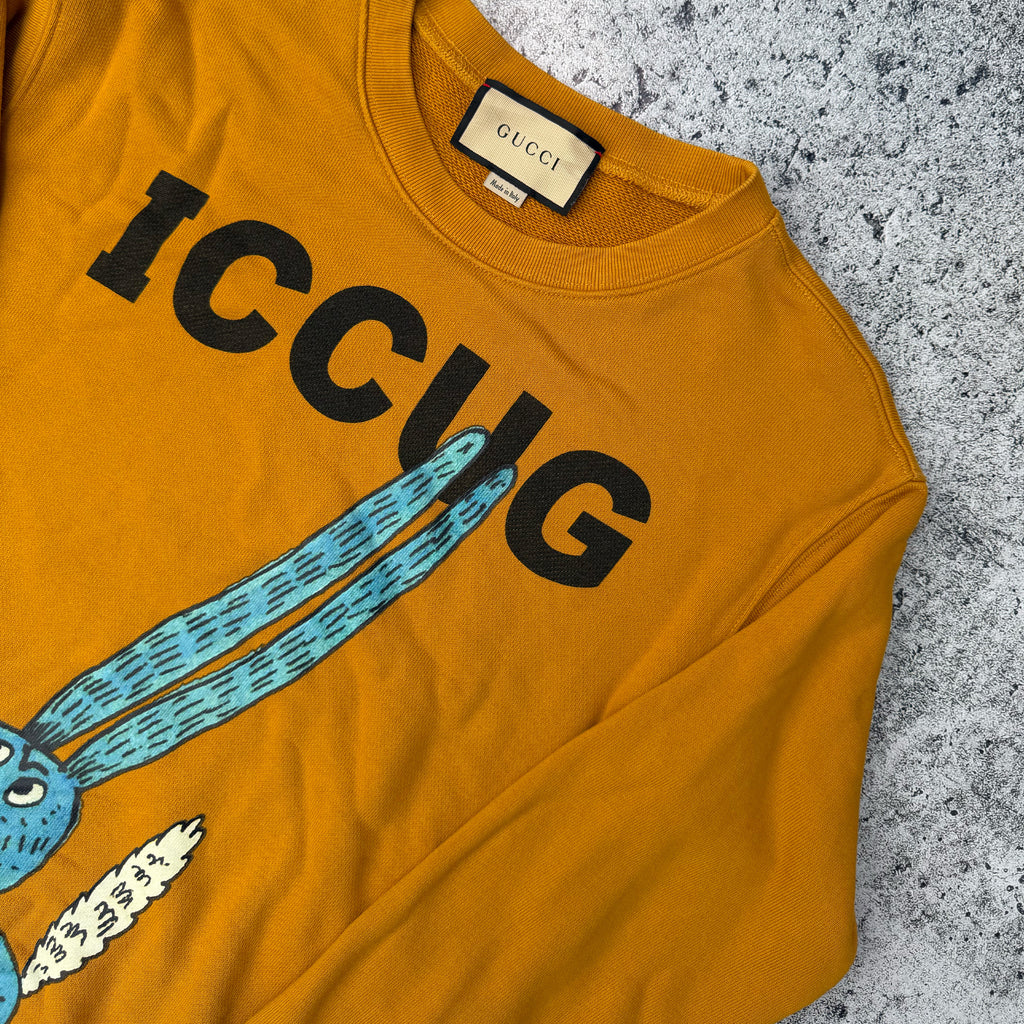 GUCCI x Freya Hartas Yellow Animal Alphabet Print Sweater