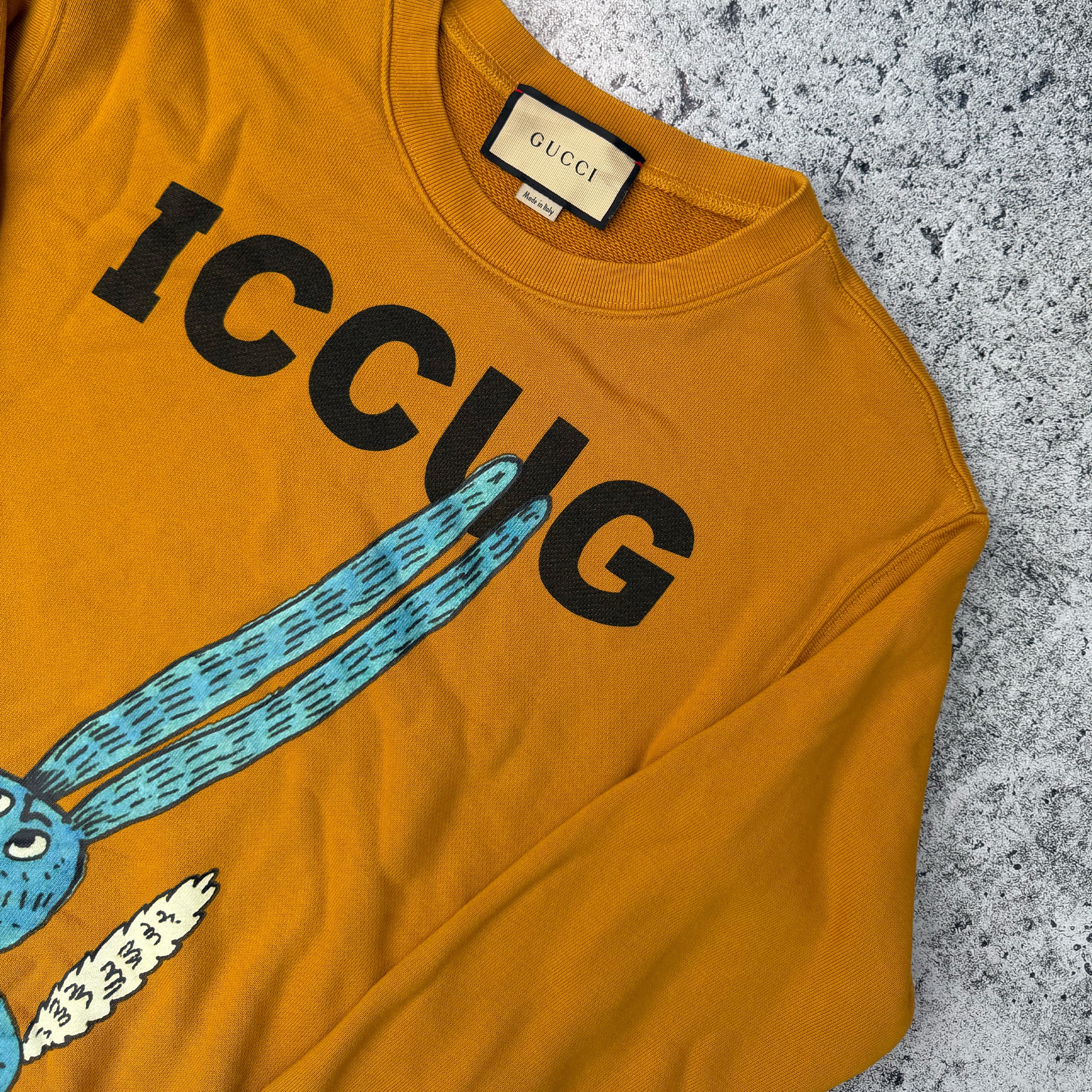 GUCCI x Freya Hartas Yellow Animal Alphabet Print Sweater