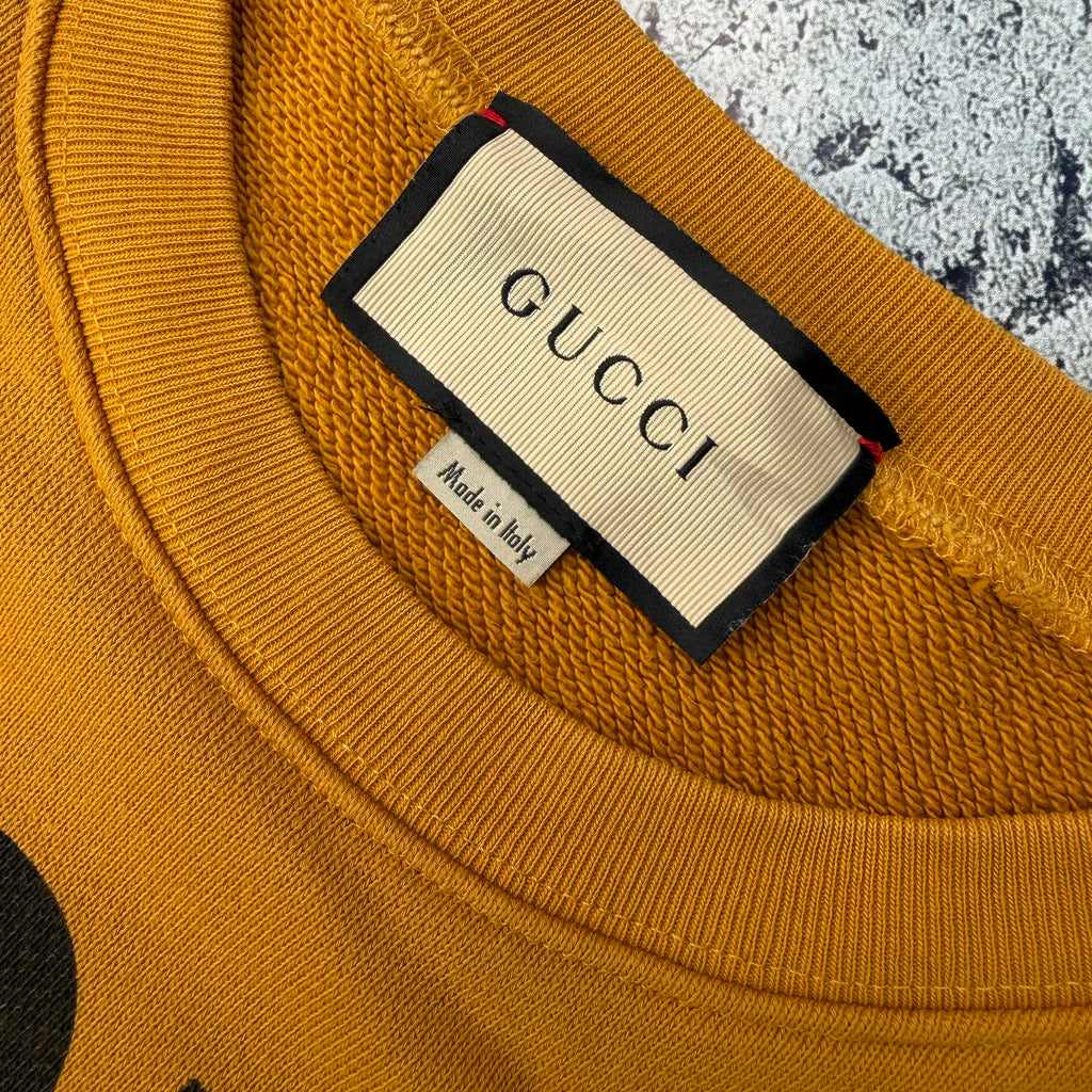 GUCCI x Freya Hartas Yellow Animal Alphabet Print Sweater