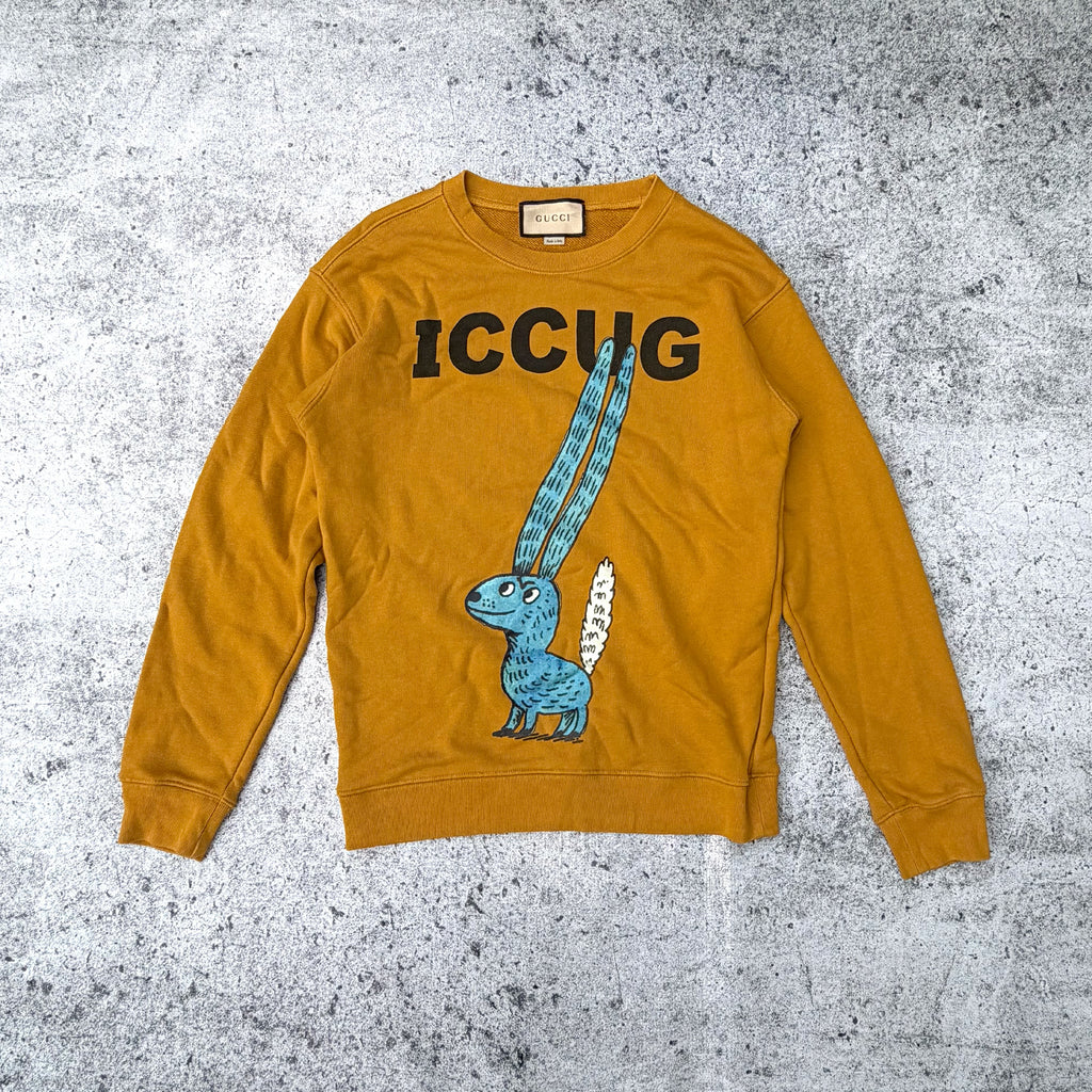 GUCCI x Freya Hartas Yellow Animal Alphabet Print Sweater