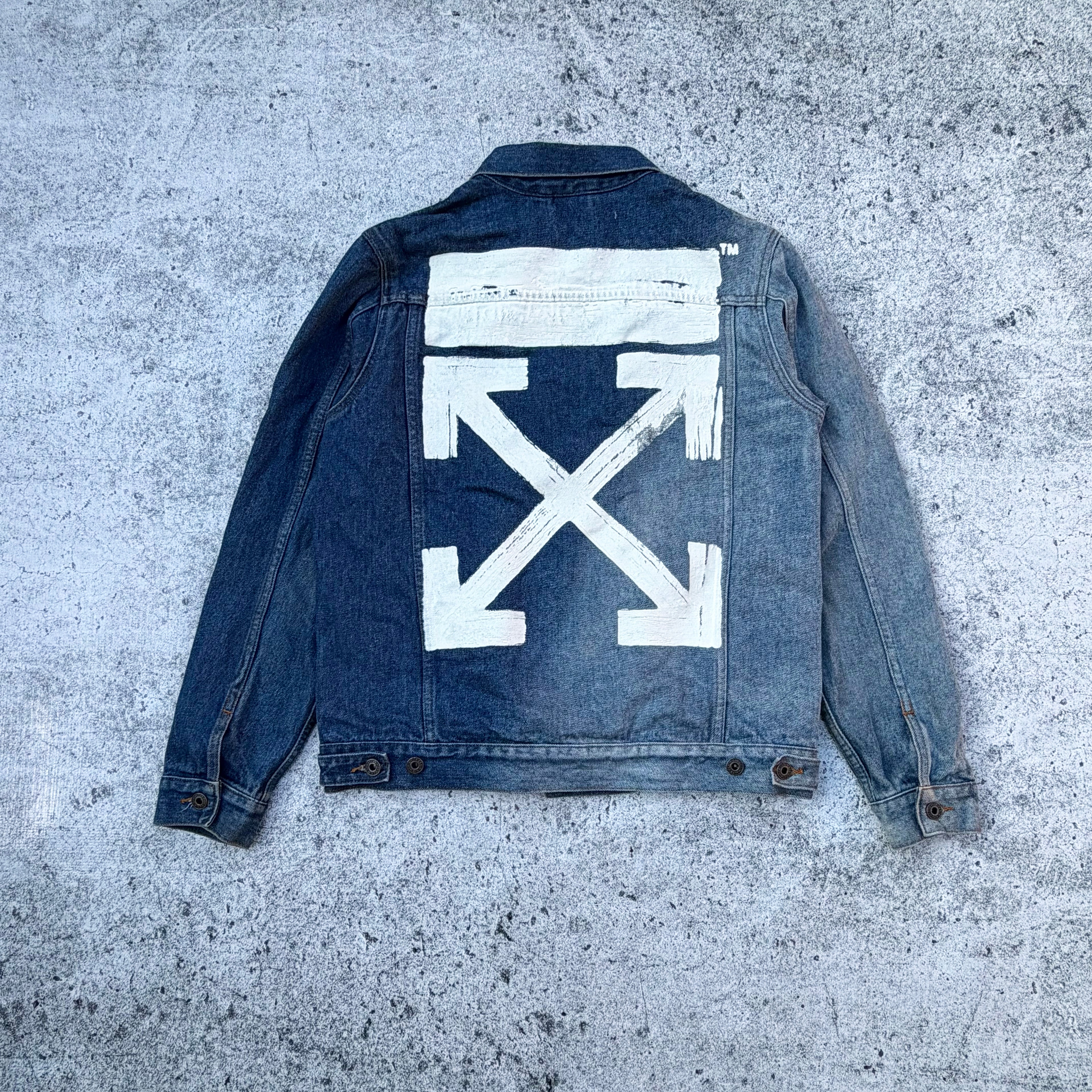 Off-White Oversize Half Washed Denim Jacket