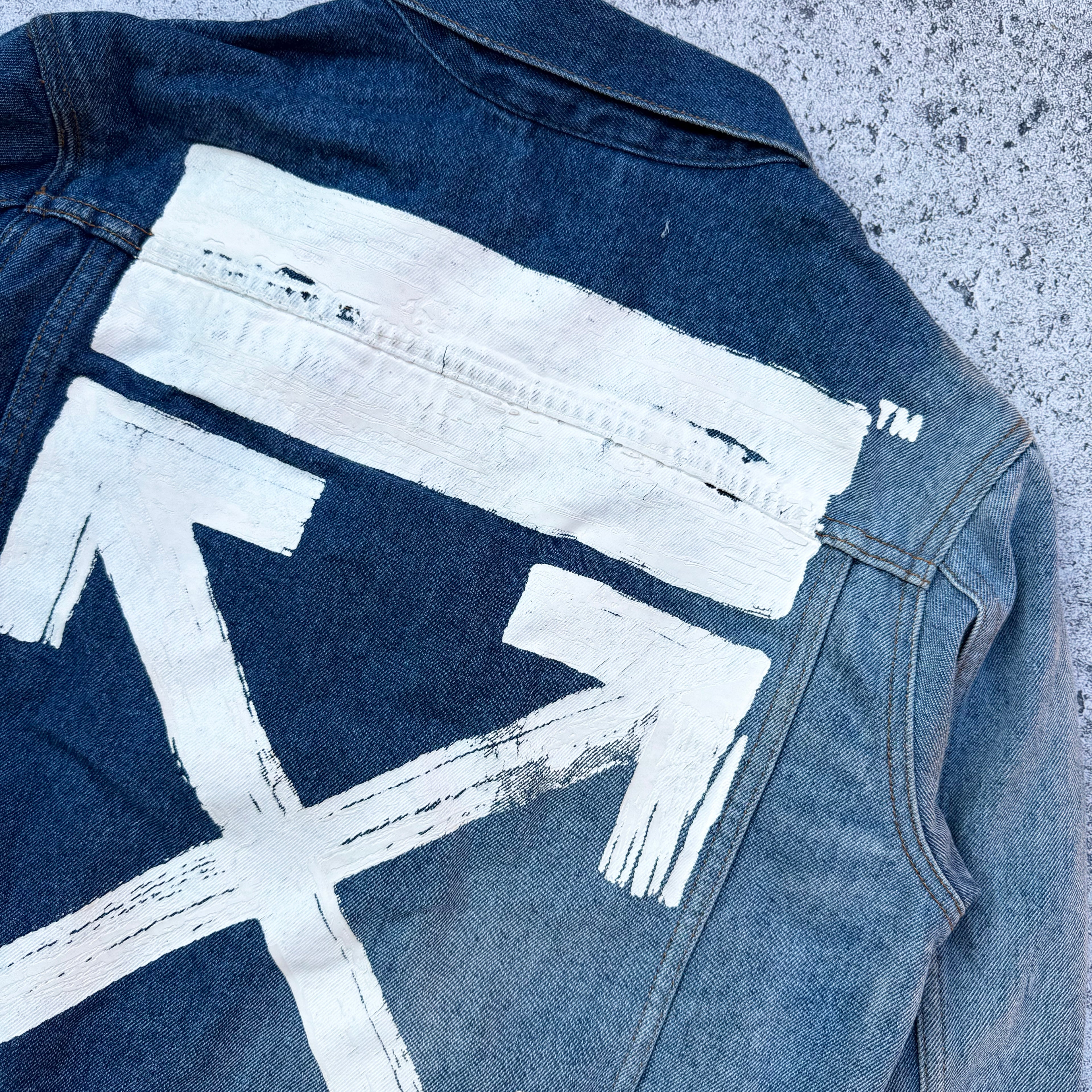 Off-White Oversize Half Washed Denim Jacket